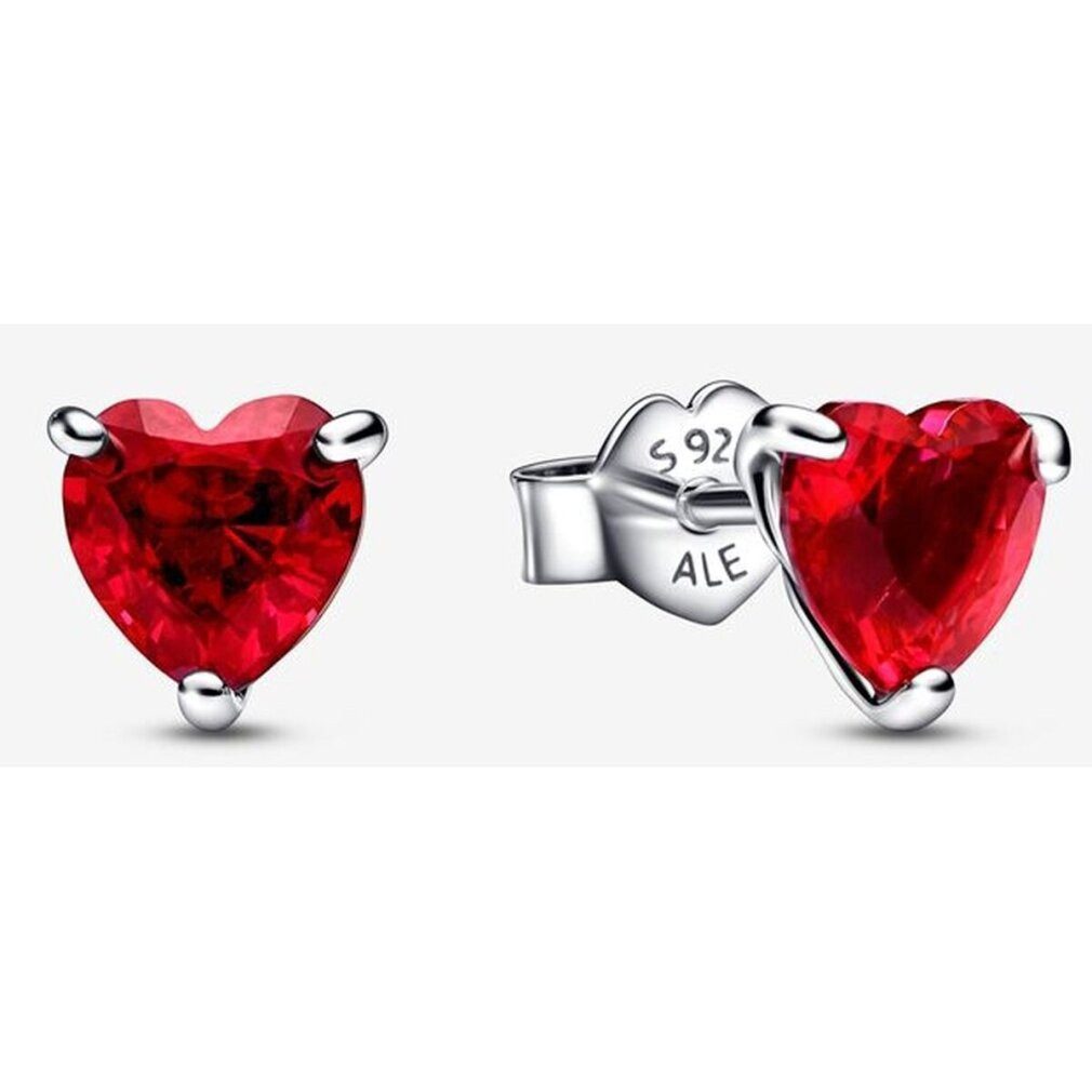 Pandora Ohrring-Set Blytivé srdíèkové náunice s èerveným køíálem Studis Timeless 292549C01