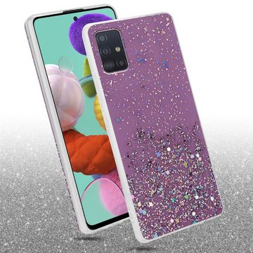 Cadorabo Handyhülle Samsung Galaxy A51 4G / M40s Samsung Galaxy A51 4G / M40s, Flexible TPU Silikon Handy Schutzhülle - Hülle - mit Glitzer