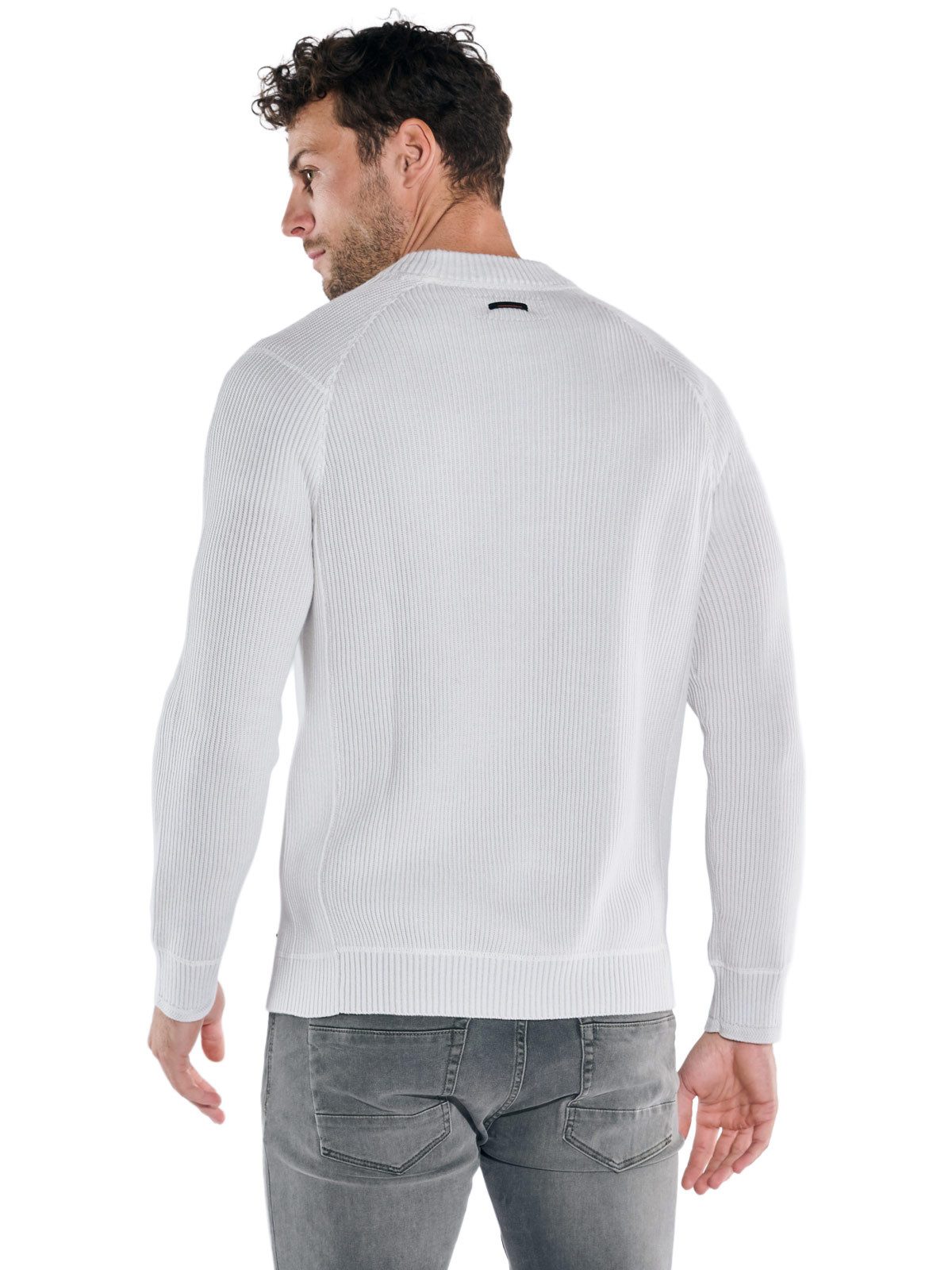 emilio adani Rundhalspullover Herren Rundhals Pullover, Hellgrau