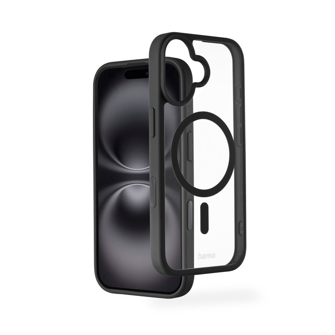 Hama Smartphone-Hülle Handyhülle für Apple iPhone 17, magnetisch, Apple MagSafe, Qi2, Wireless Charging, passgenaue Anti-Rutsch-Oberfläche, transparent