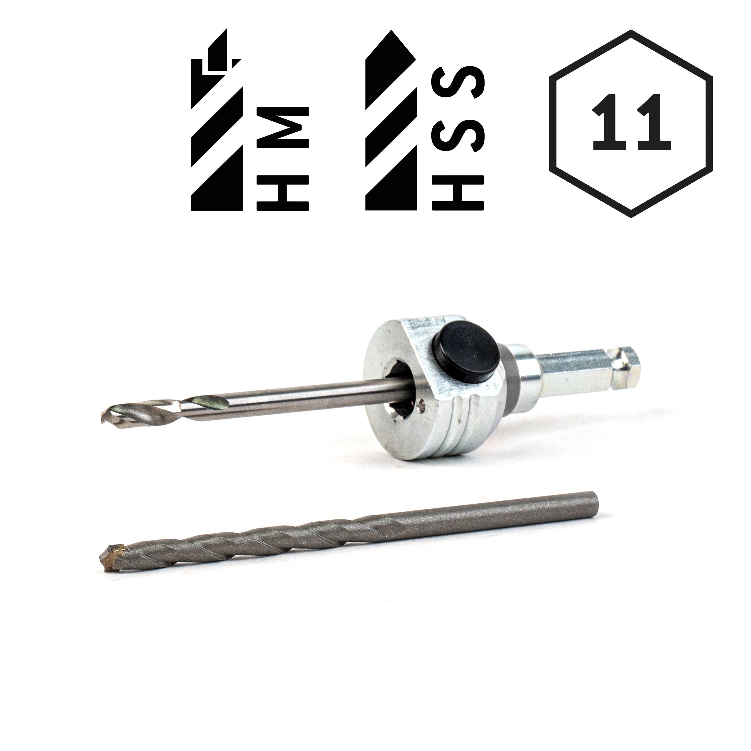 Amboss Werkzeuge Lochsäge Schnellwechselaufnahme 6kant Schaft Ø11mm inkl. HM