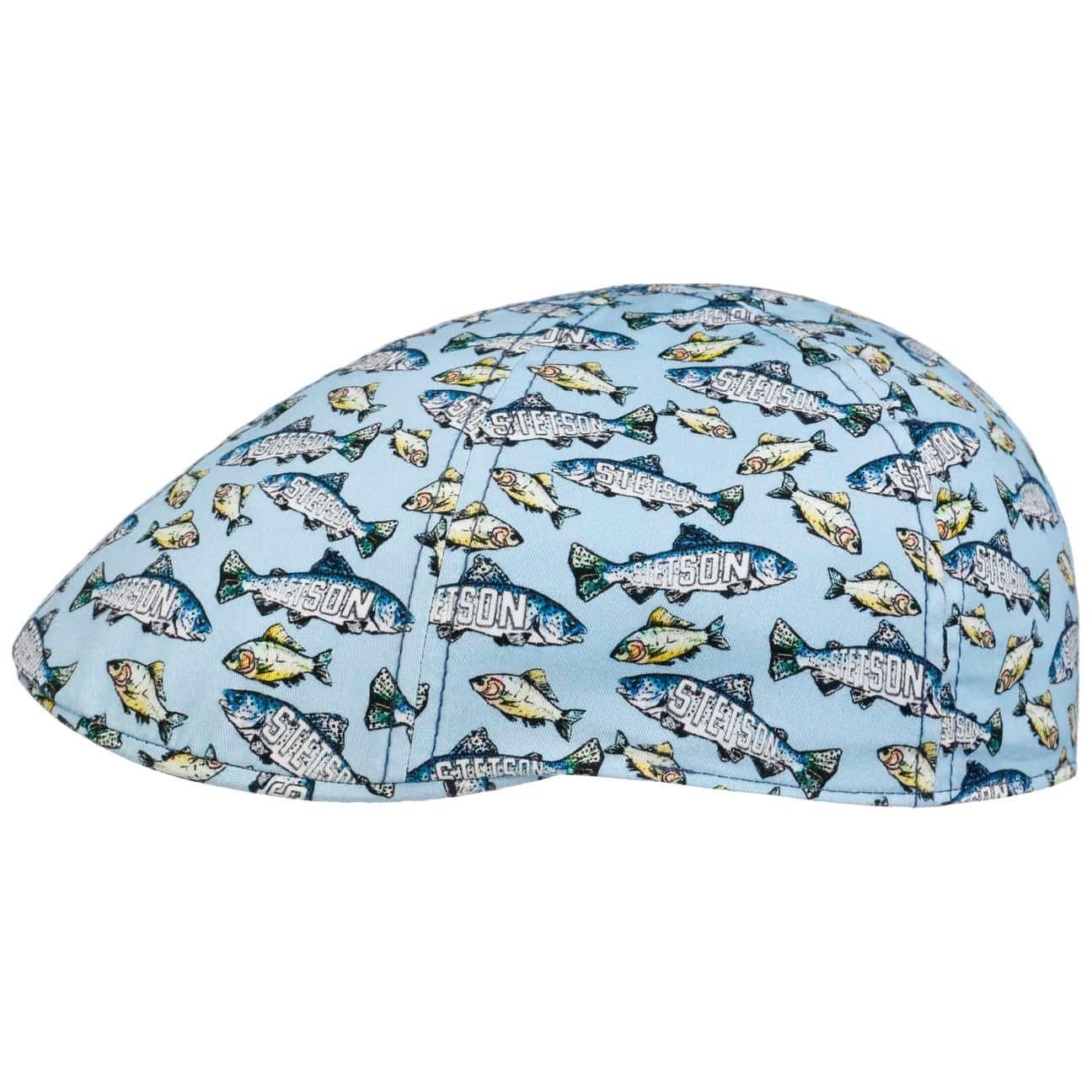 Stetson Schiebermütze Texas Flat Cap aus Baumwolle mit Fisch-Muster UV-Schu günstig online kaufen
