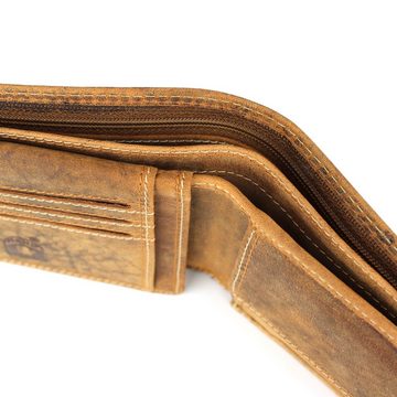 Wörleonline Geldbörse für Herren, Geldbeutel aus Leder mit RFID-Schutz im Querformat