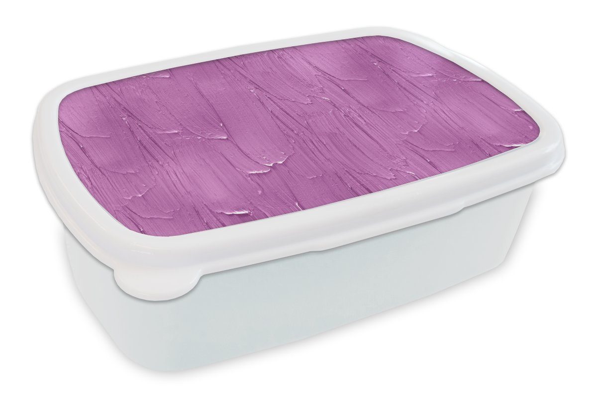 Lunchbox Mädchen Jungs MuchoWow Farbe Muster - Kunststoff, Lila, weiß für Brotbox und (2-tlg), Brotdose, - und Kinder Erwachsene, für