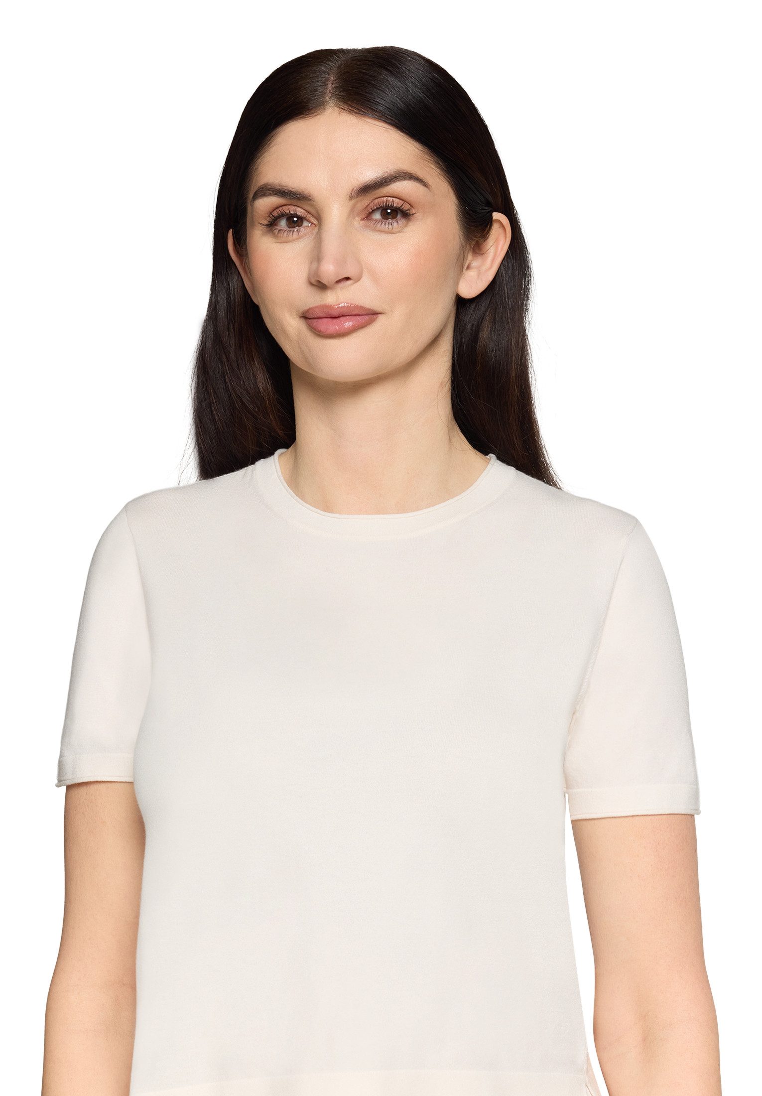 Vera Mont Kurzarmshirt Damen mit Rundhalsausschnitt (1-tlg) Struktur