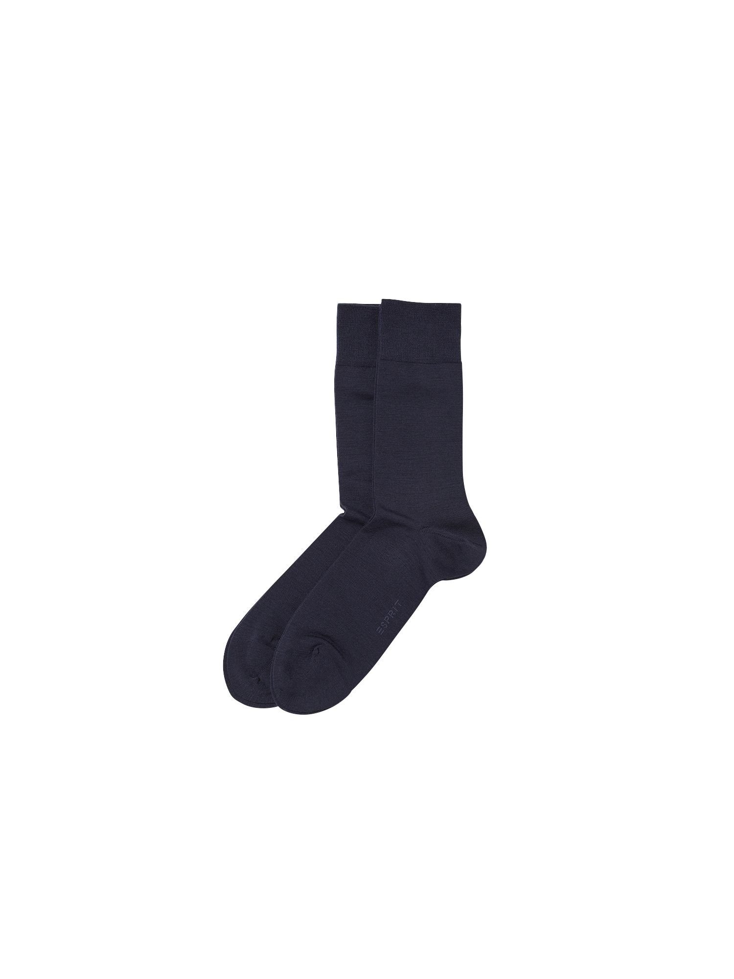 Schurwolle MARINE mit Feinstrick-Strümpfe Socken Esprit 2er-Pack