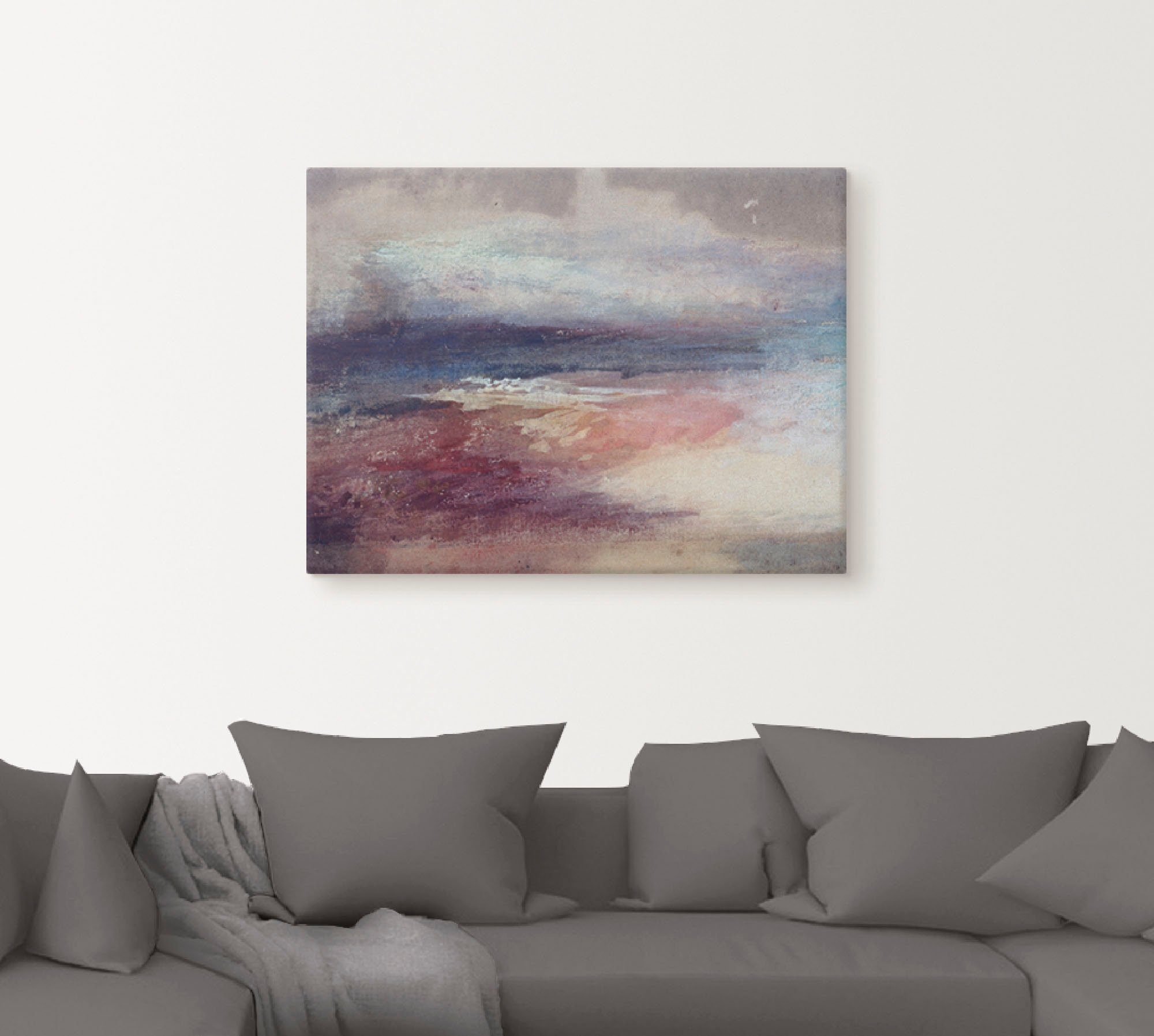 Artland Leinwandbild Küstenlandschaft Sonnenunterg, Küste (1 St), auf Holzrahmen gespannt