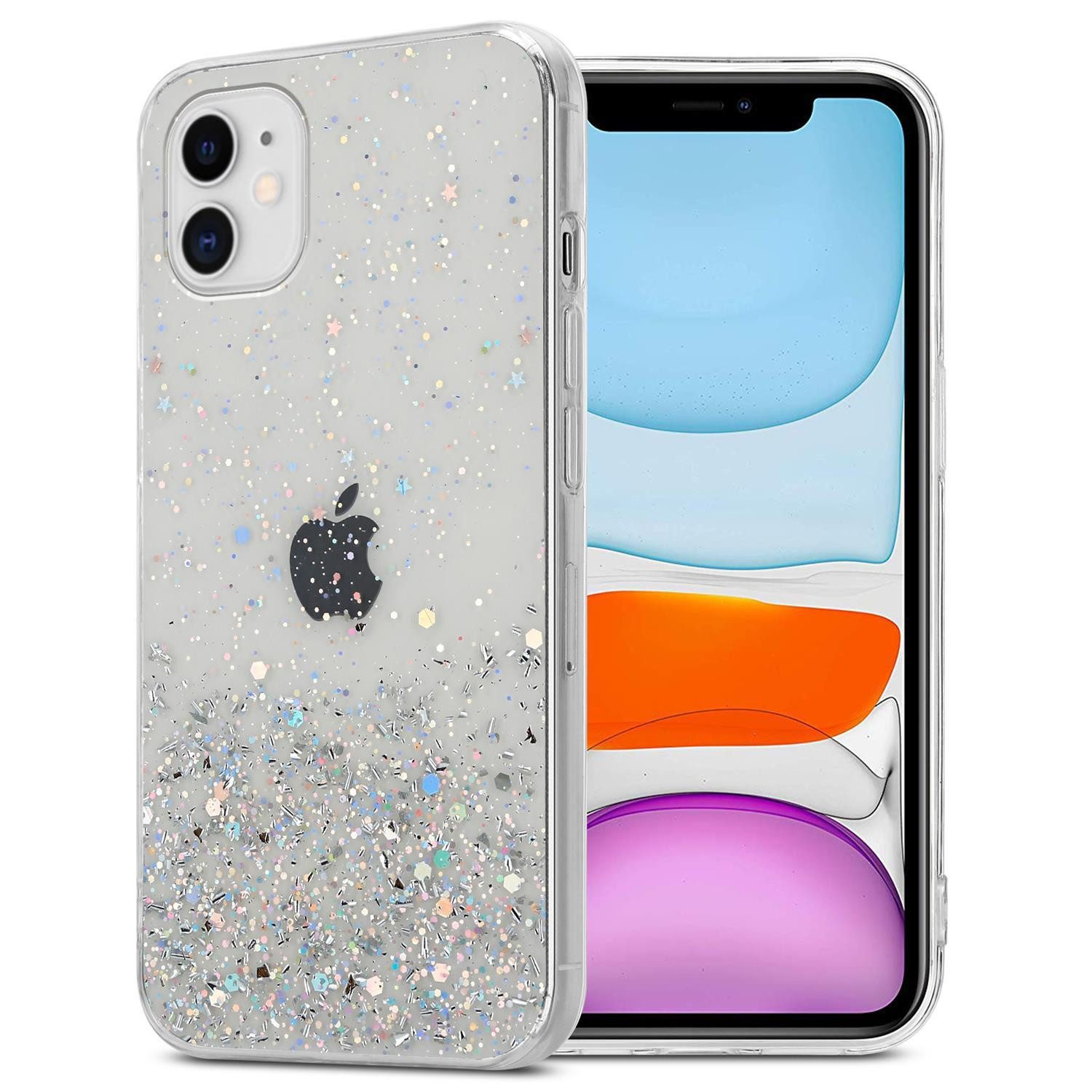 Cadorabo Handyhülle für iPhone 11 PRO MAX Hülle Apple iPhone 11 PRO MAX, Flexible TPU Silikon Handy Schutzhülle - Hülle - mit Glitzer