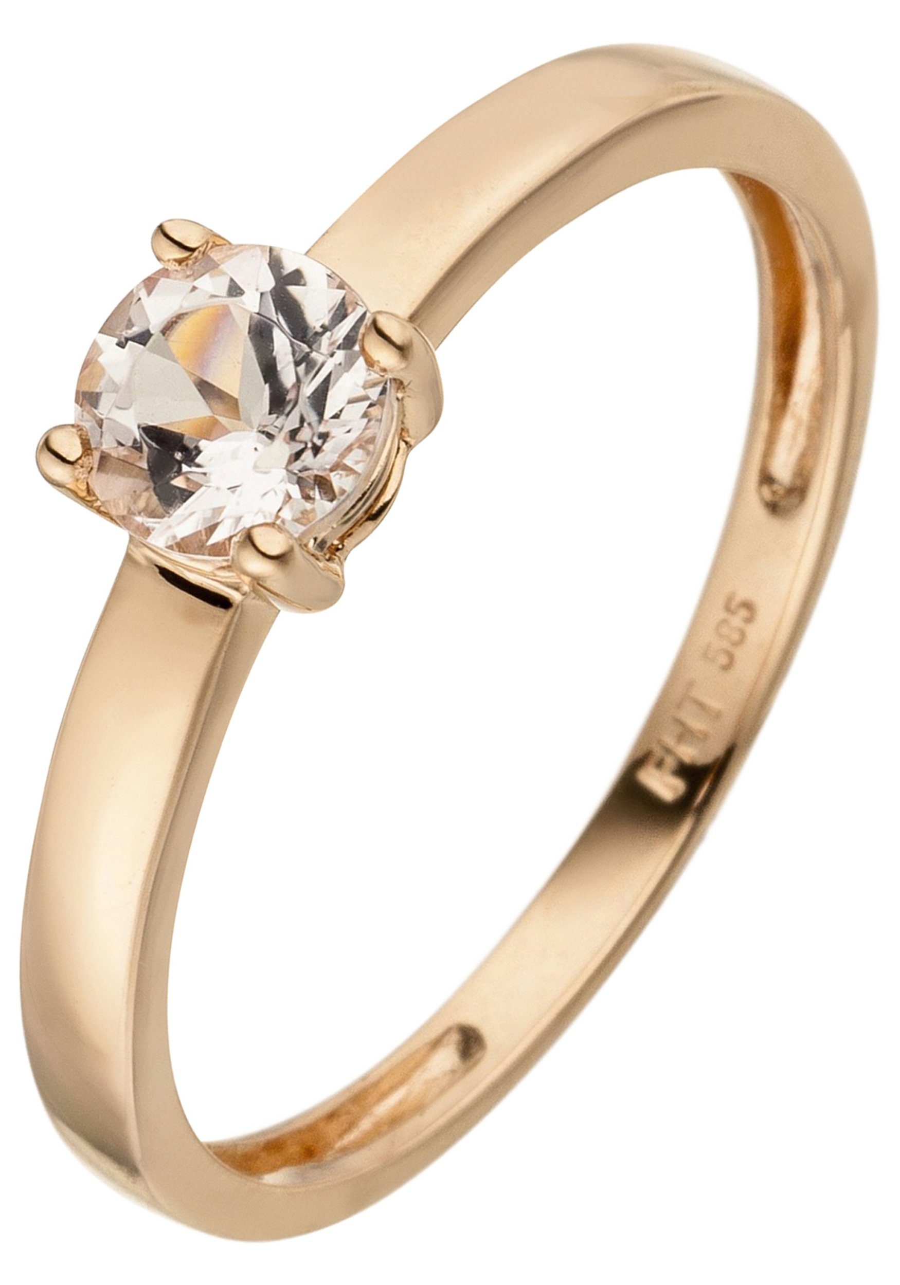JOBO Goldring, 585 Roségold mit 1 Morganit günstig online kaufen