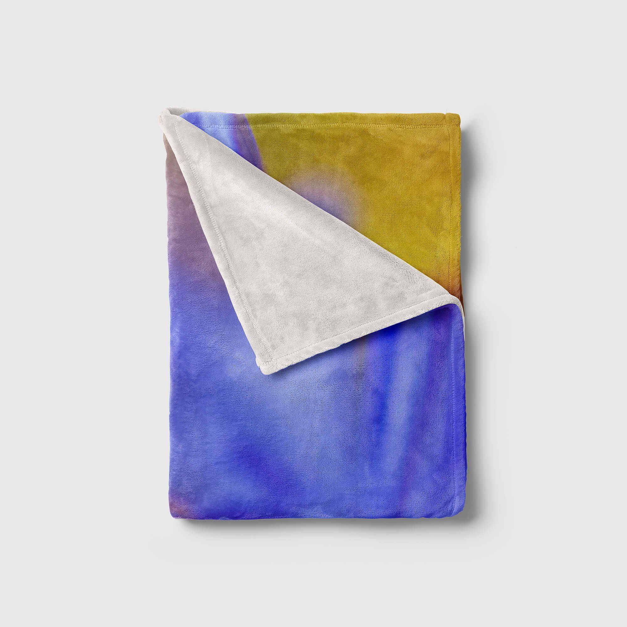 Art Nahauf, (1-St), Blüte Saunatuch Baumwolle-Polyester-Mix Handtuch Strandhandtuch Kuscheldecke Sinus mit Handtücher Handtuch Blaue Fotomotiv