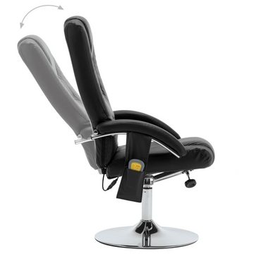 vidaXL Massagesessel Massagesessel mit Fußhocker Schwarz Kunstleder (1-St)