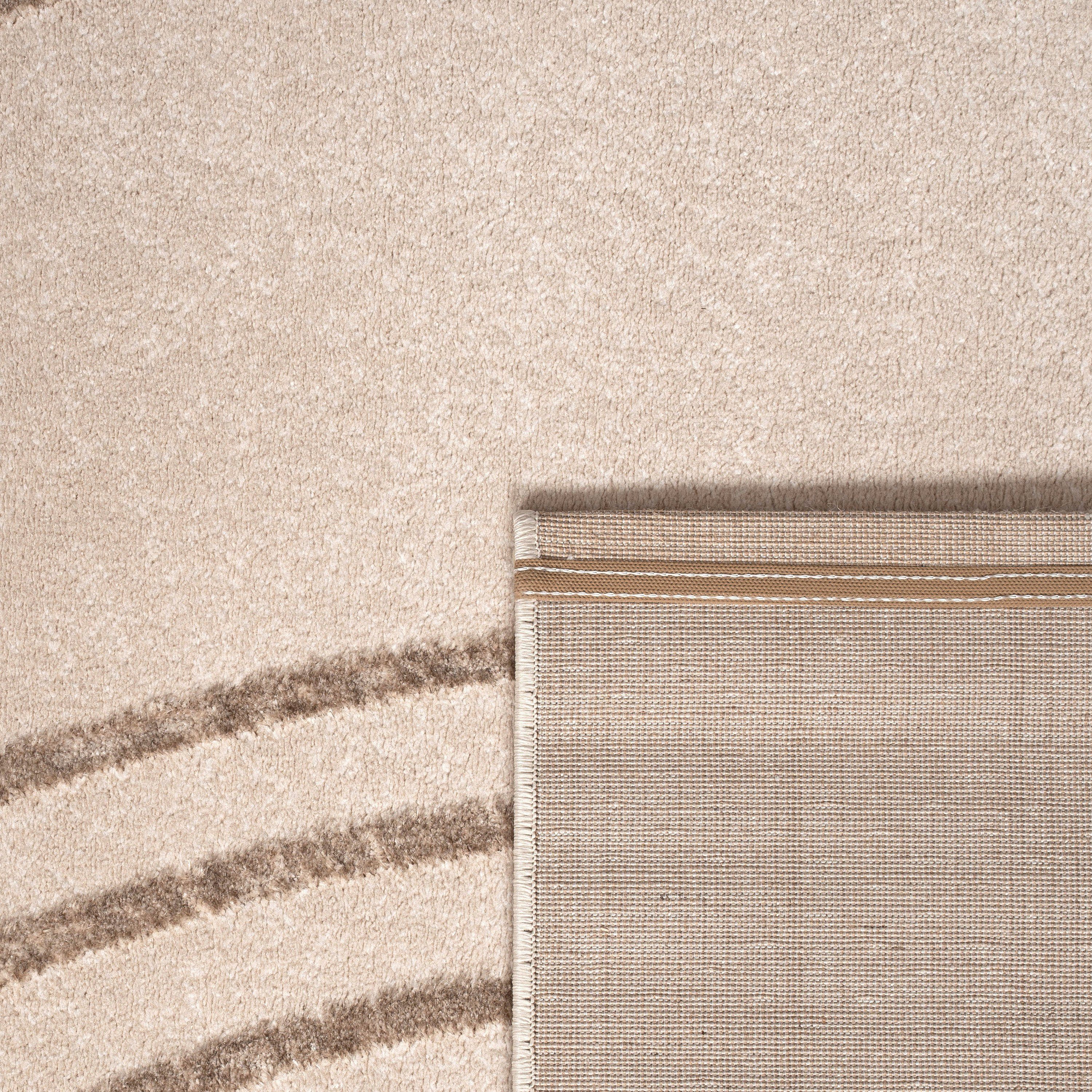 Paco Home Teppich Tuana 216, rechteckig, Höhe: 15 mm, Kurzflor, modernes Design, Regenbogen, Hoch-Tief Struktur, Scandi-Look
