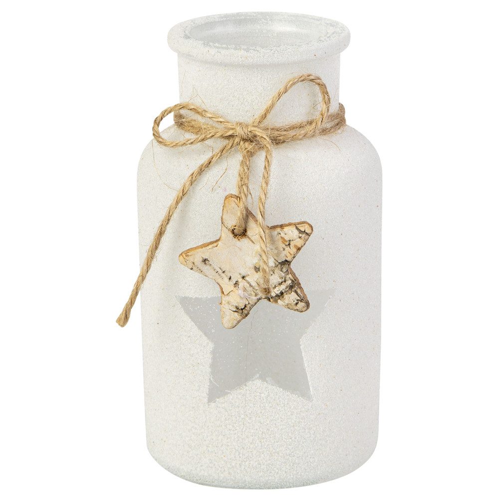 MICA Dekovase Vase gefrostet - weiß - ca. 6,5 x 13,5 cm