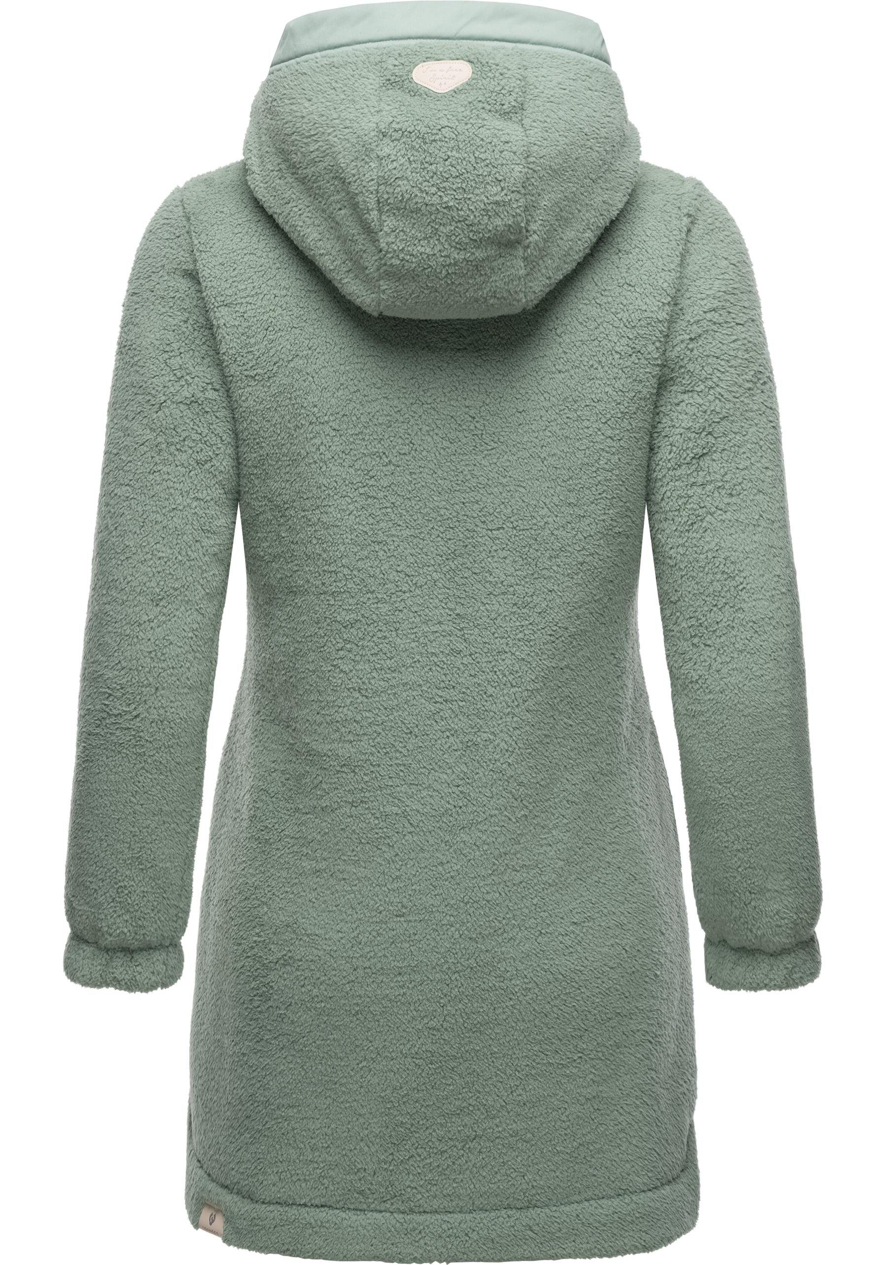 Ragwear Outdoorjacke Cousy flauschige Übergangsjacke mit Teddyfell und Kapuze