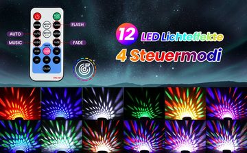 Insma LED Discolicht, LED fest integriert, Farbwechsler, 12 Lichteffekte 4 Modi USB-Anschluss 360° drehbar
