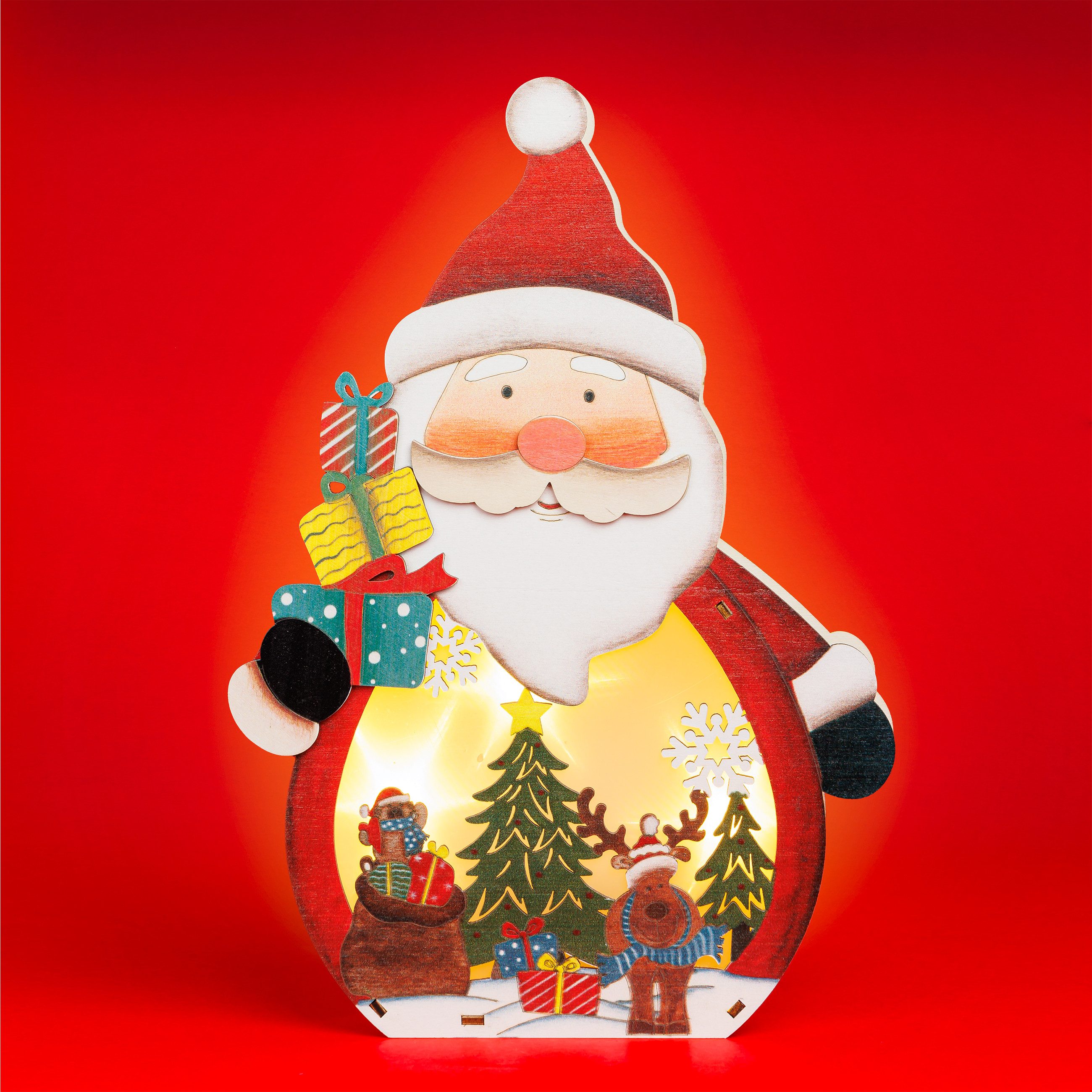 SIKORA Weihnachtsfigur DK01 LED XL Figur aus Holz Weihnachtsdeko Herbst-Win günstig online kaufen