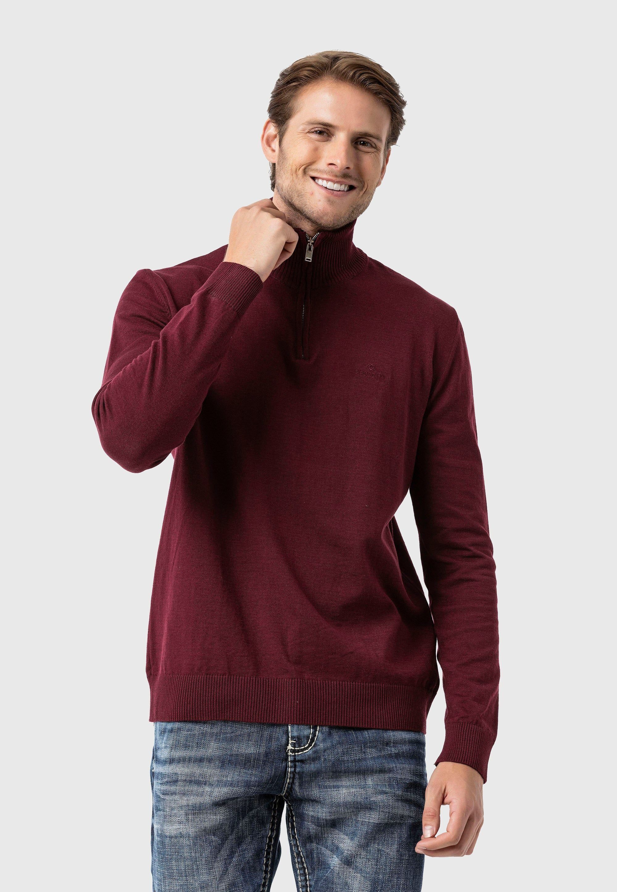 Cipo & Baxx Troyer Pullover (1-tlg) mit Troyer-Kragen