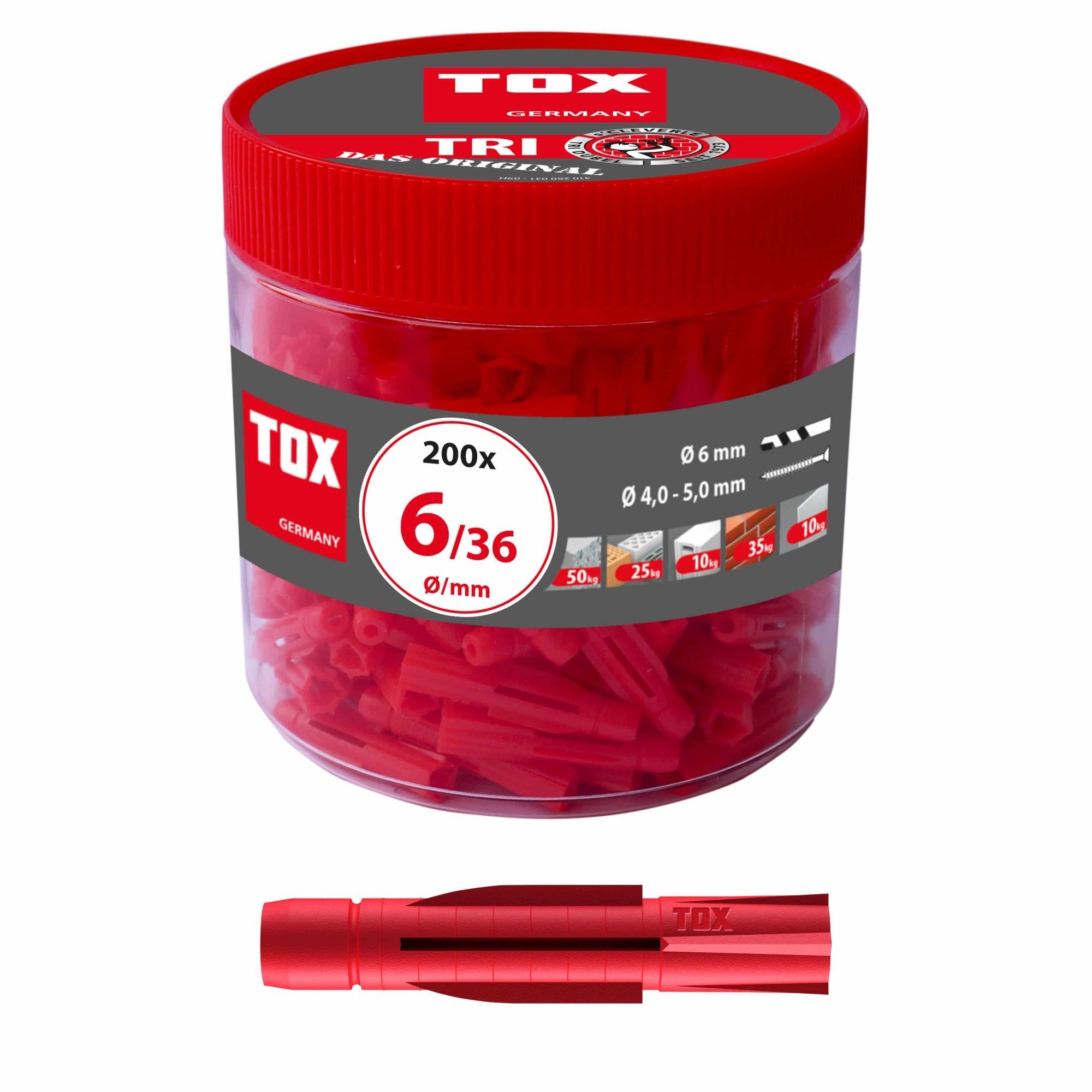 TOX-DÜBEL-TECHNIK Universaldübel, (200-tlg), Allzweckdübel Tri - Das Original aller Allzweckdübel