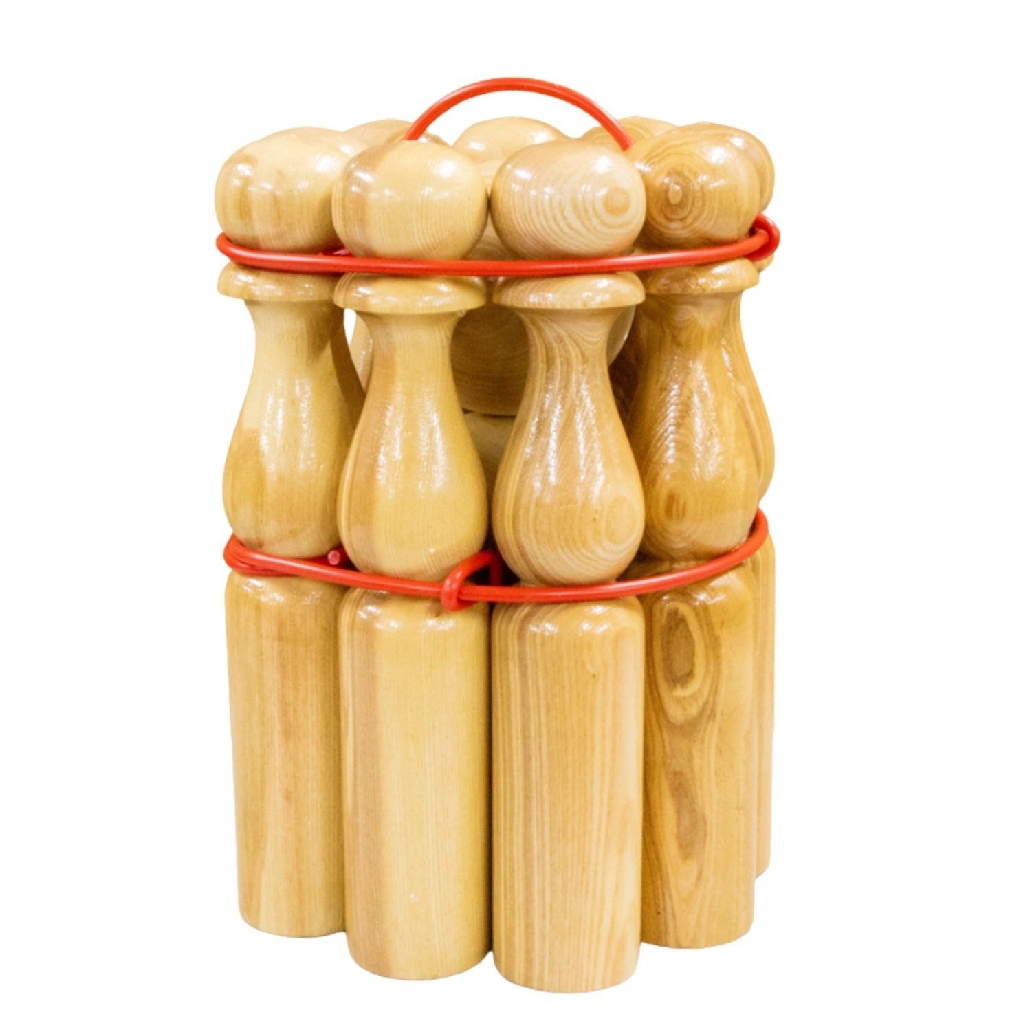 GICO Spielzeug-Gartenset GICO Kegelspiel Kegel Set Bowling aus Holz -Höhe 30 cm–3019
