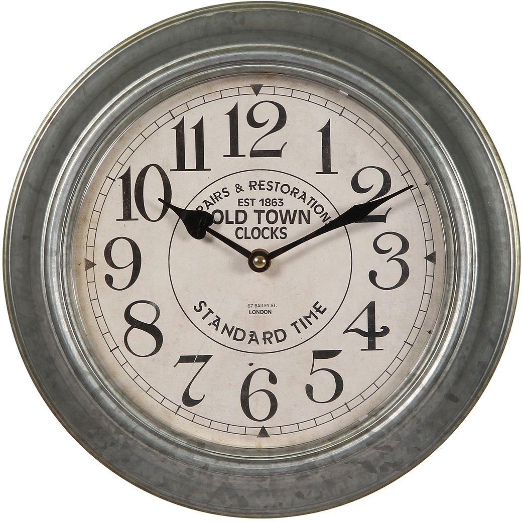 Ambiente Haus Wanduhr Wanduhr aus metall 30cm silber