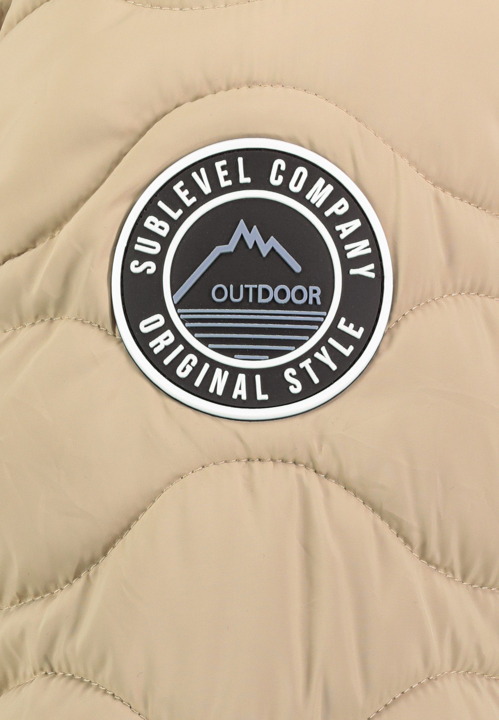 SUBLEVEL Steppjacke Damen Mantel mit Kapuze Parka lange Winter Jacke