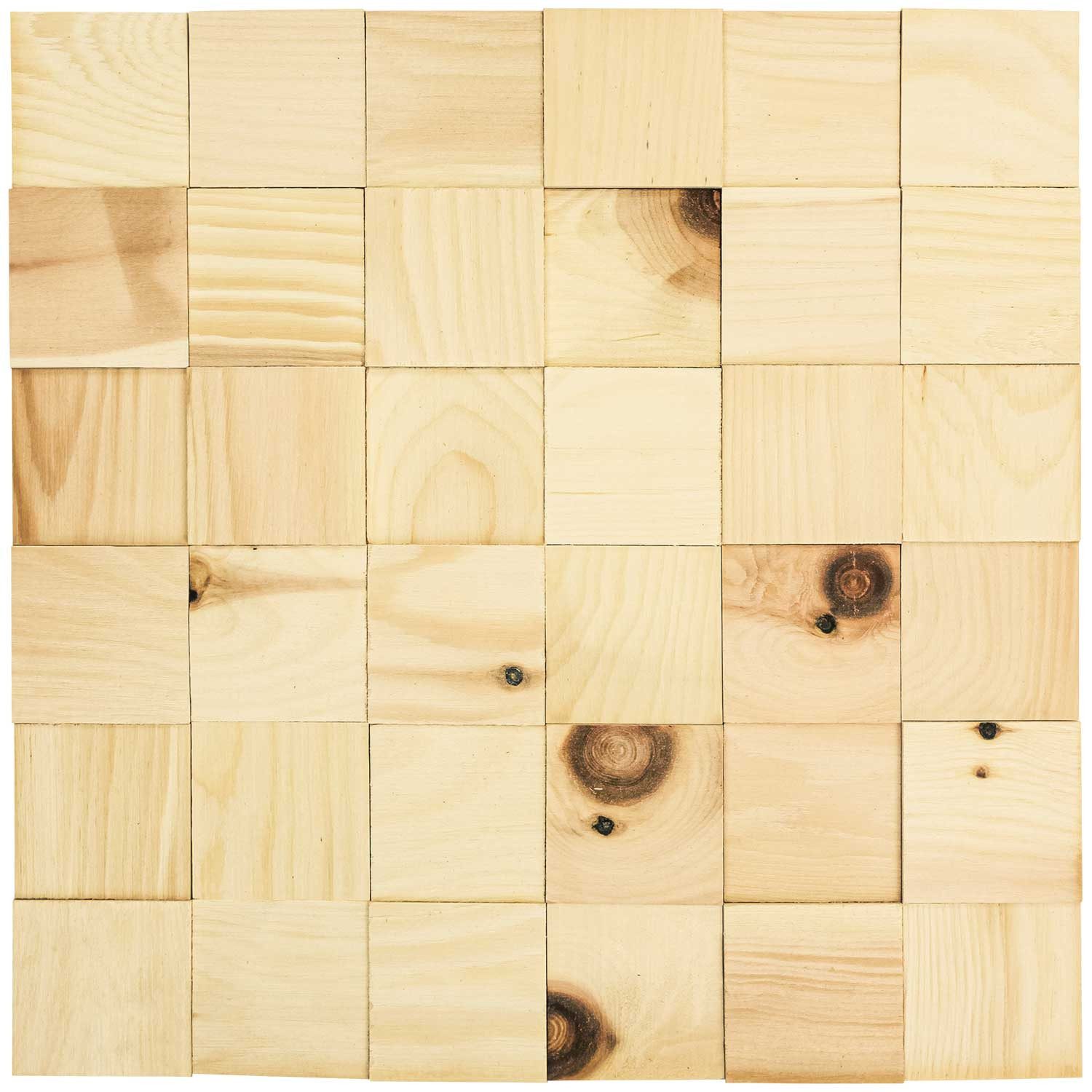 wodewa GmbH 3D Wandpaneel Vollholz - Serie 50 -, BxL: 5x5 cm, 0,00 qm, (Matte, 36-tlg., 0,09 m) 3D-Optik, Selbstklebend