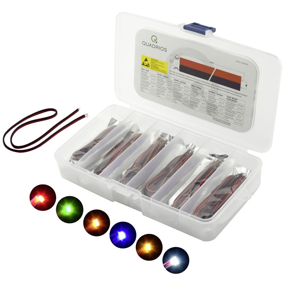 Quadrios LED-Leuchtmittel Quadrios LED-Sortiment Rot, Grün, Gelb, Blau, Weiß, Bernstein 20