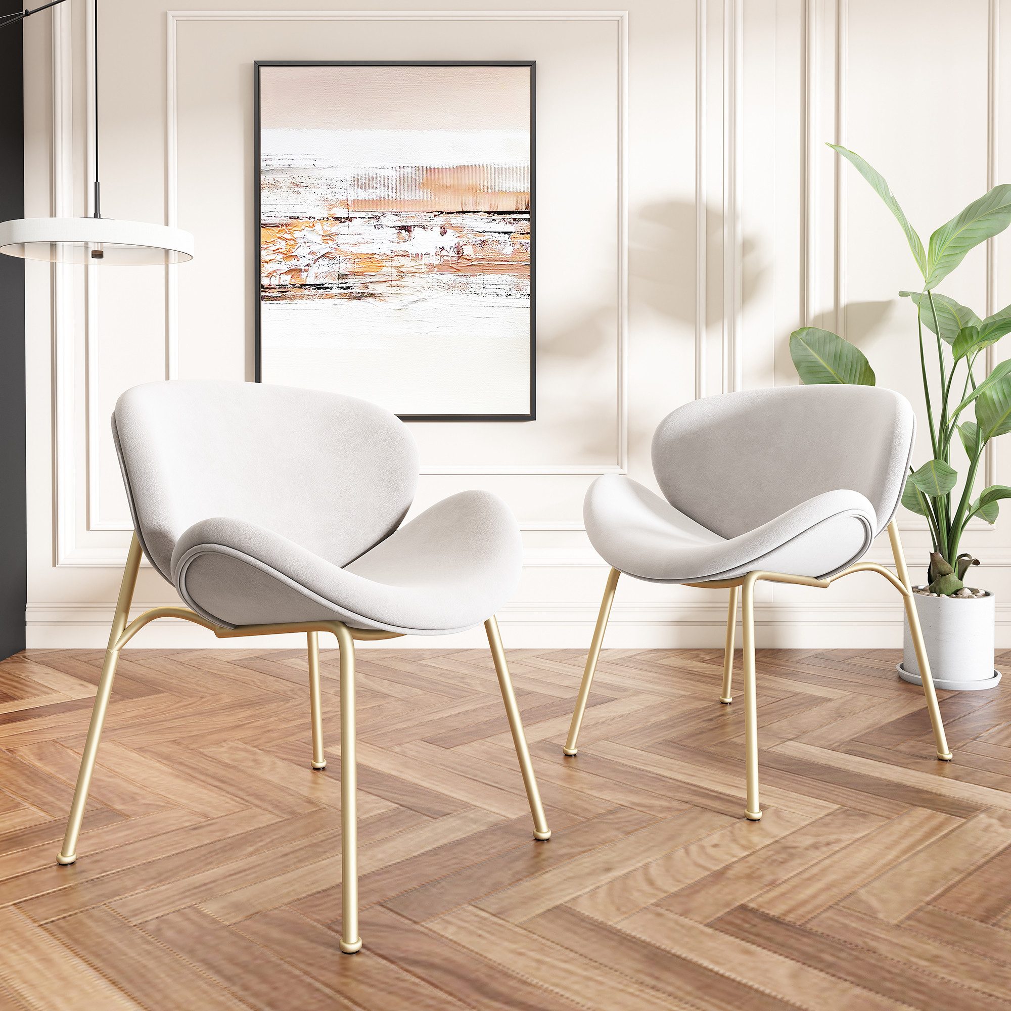Luxus Beige Stuhle Samt Bilder
