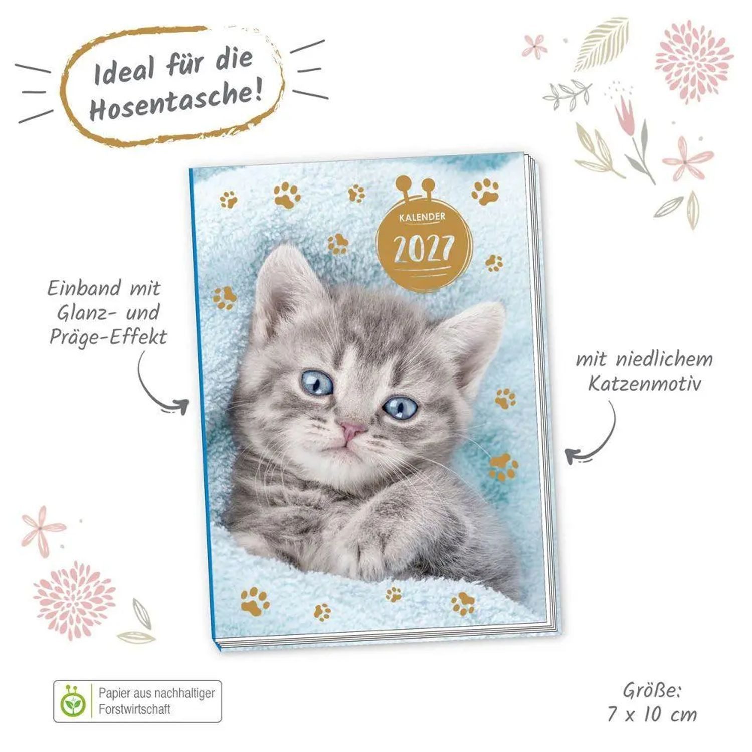 Trötsch Verlag Taschenkalender TRÖTSCH - Taschenkalender A7 Katze 2027