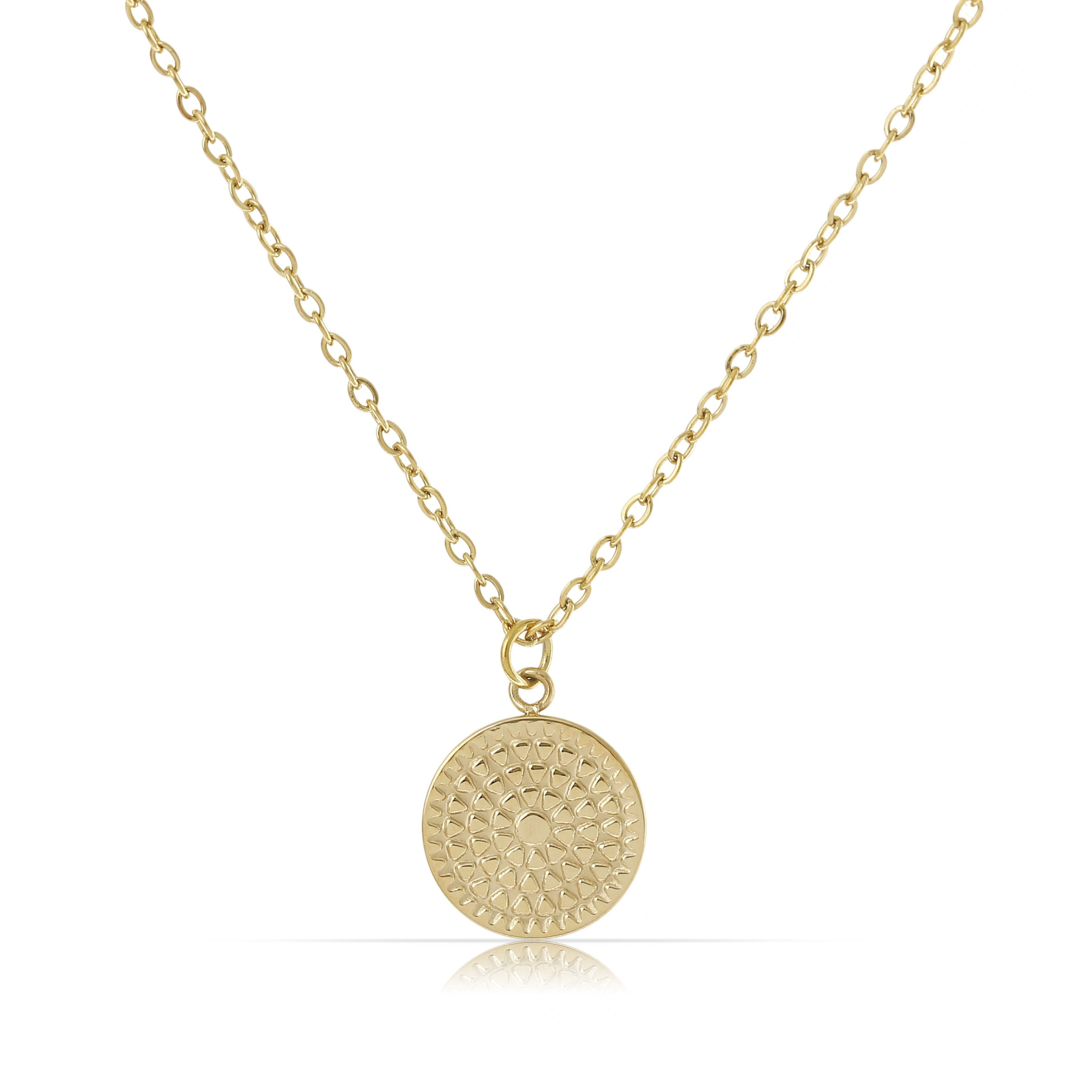 Made by Nami Charm-Kette Damen Halskette goldfarben mit Sonnenanhänger Boho günstig online kaufen