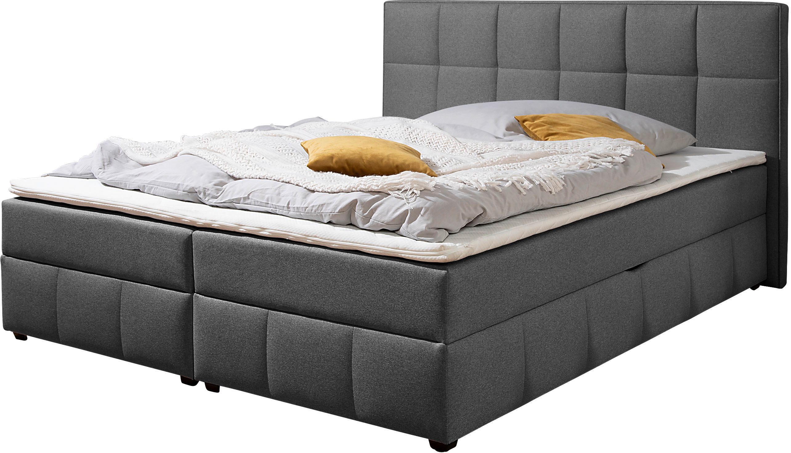 Home affaire Boxbett Niemes inkl. Bettkasten und Topper, auch in Überlänge erhältlich, Boxbett mit Bettkasten, inkl. Topper