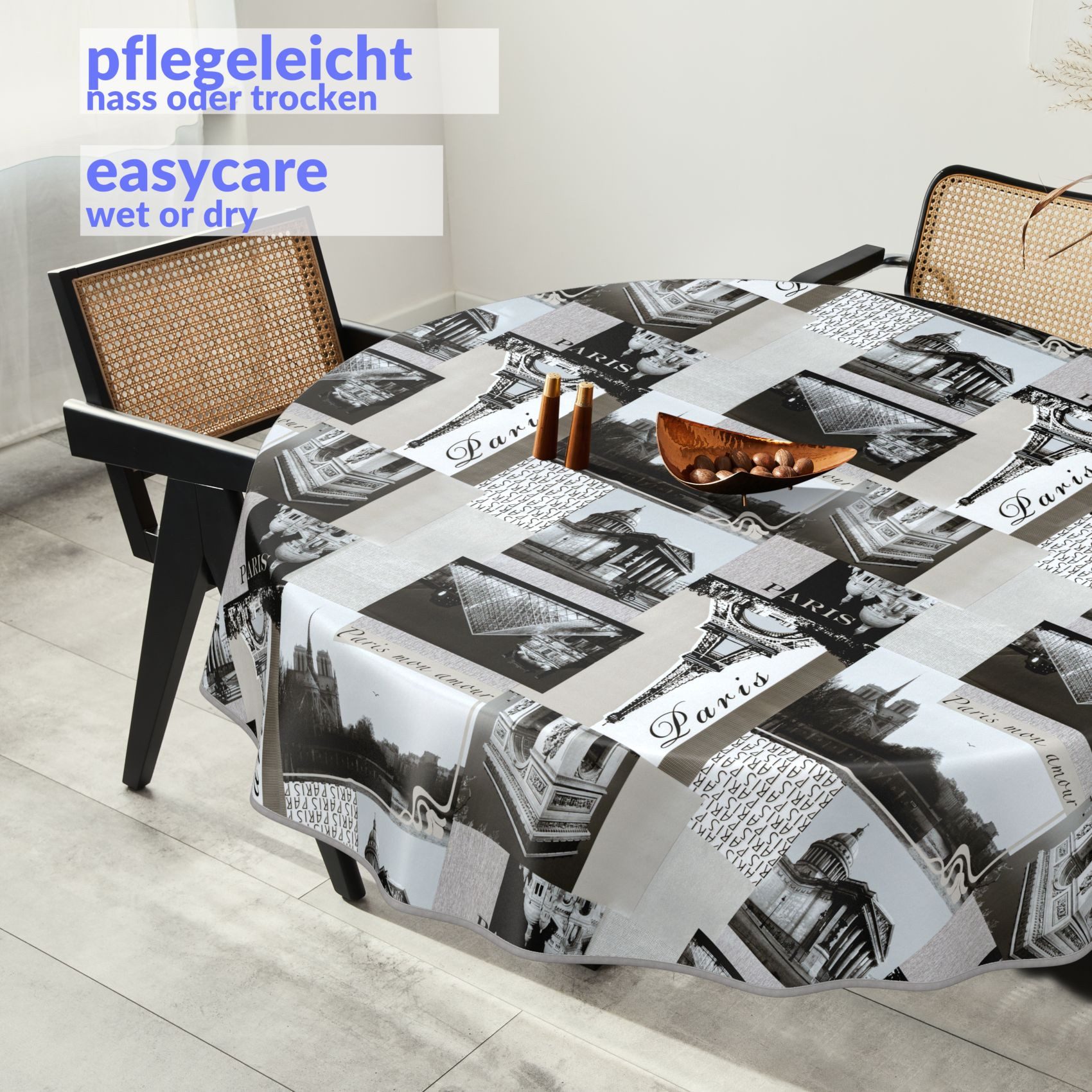 ANRO Tischdecke Wachstuchtischdecke MIMOSA Gartentischdecke (Einzelstück günstig online kaufen