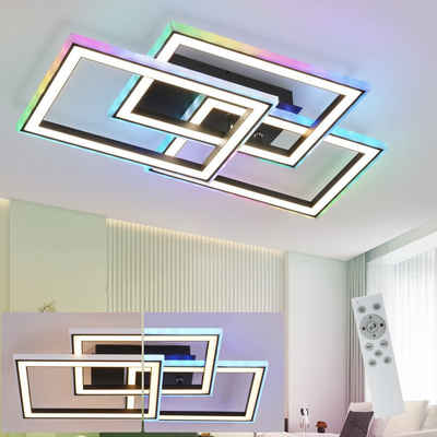 ZMH LED Deckenleuchte Schlafzimmer RGB Deckenlampe Dimmbar Fernbedienung, LED fest integriert, 3000-6000K, Modern RGB 13 Farbwechsel für Schlafzimmer, 45W