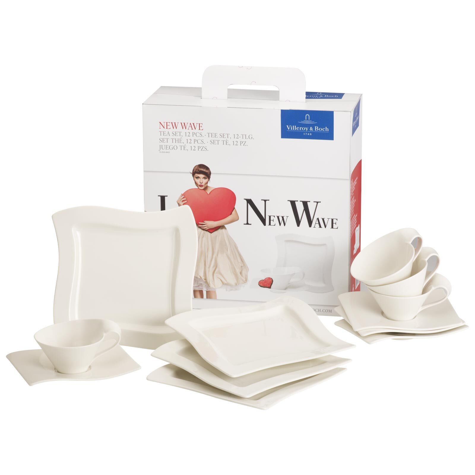 Villeroy & Boch Teeservice NewWave Teeservice 12er Set (12-tlg), 4 Personen, Porzellan