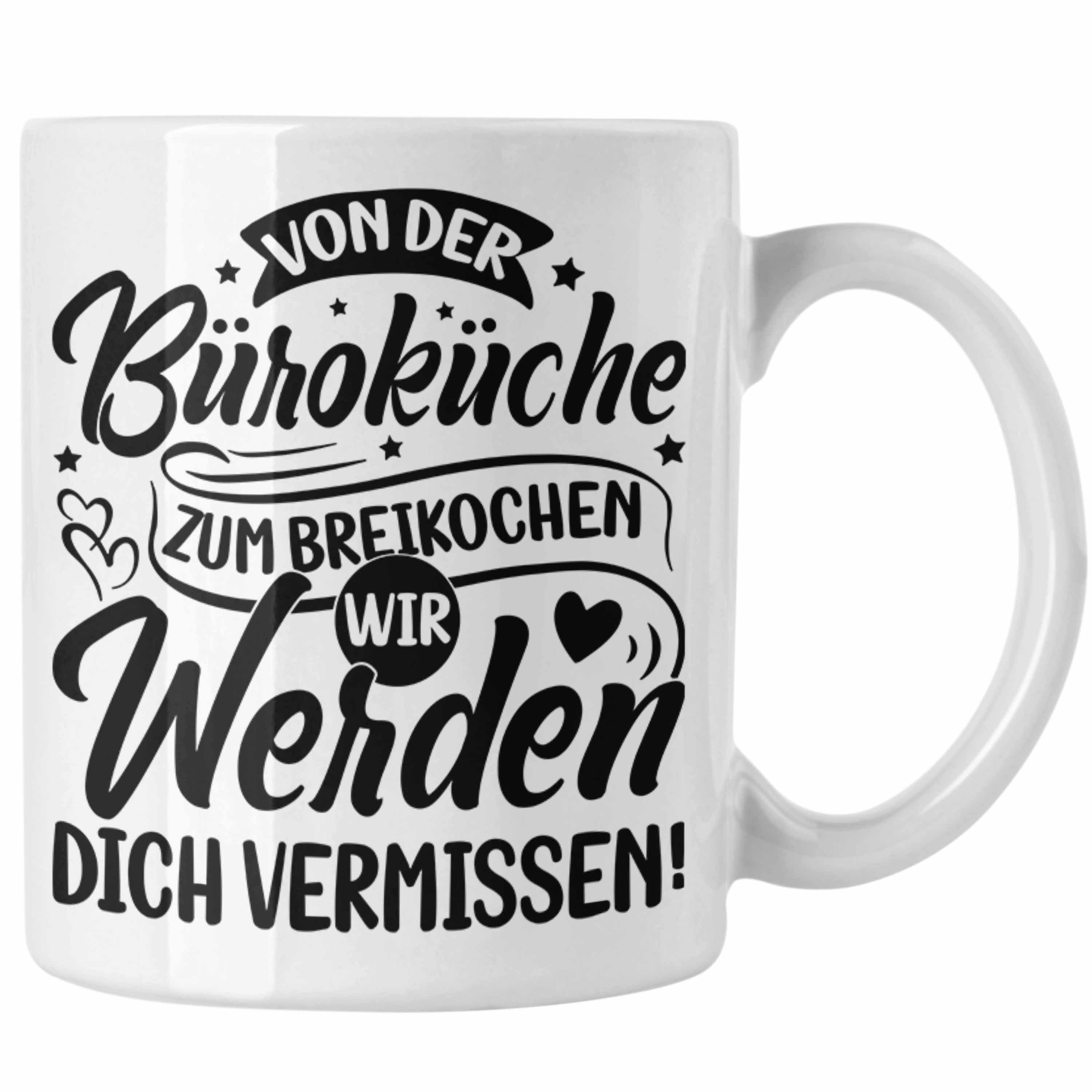 Trendation Tasse Mutterschutz Tasse Geschenk Abschied Mutterschutz Kaffeetasse Kollegi Weiss