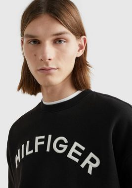 Tommy Hilfiger Sweatshirt HILFIGER ARCHED CREWNECK mit Rippbündchen