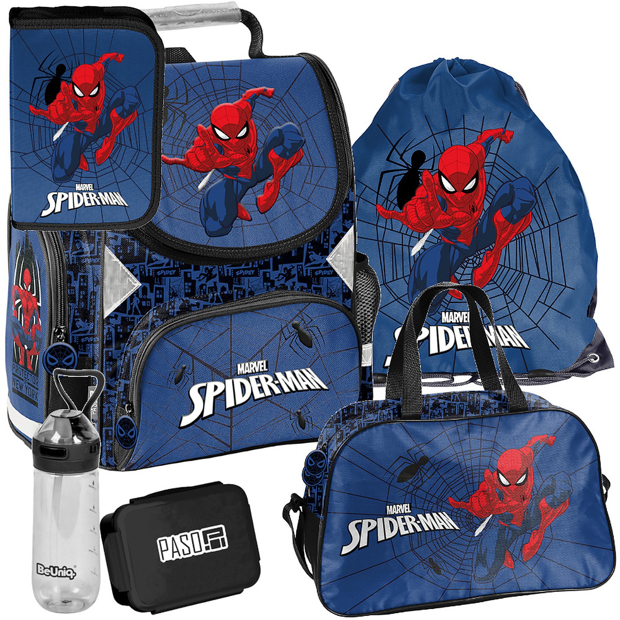 Schulrucksack Mega-Set Marvel Spider-Man Schulset 6-tlg