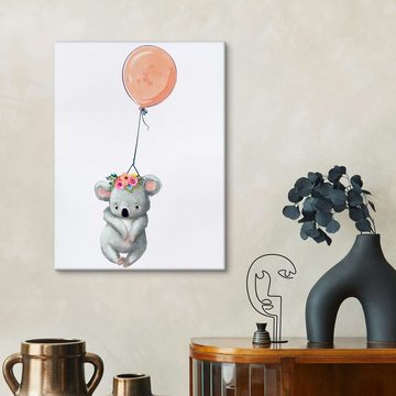 Posterlounge Leinwandbild Eve Farb, Koala mit Ballon, Jungenzimmer Kindermotive