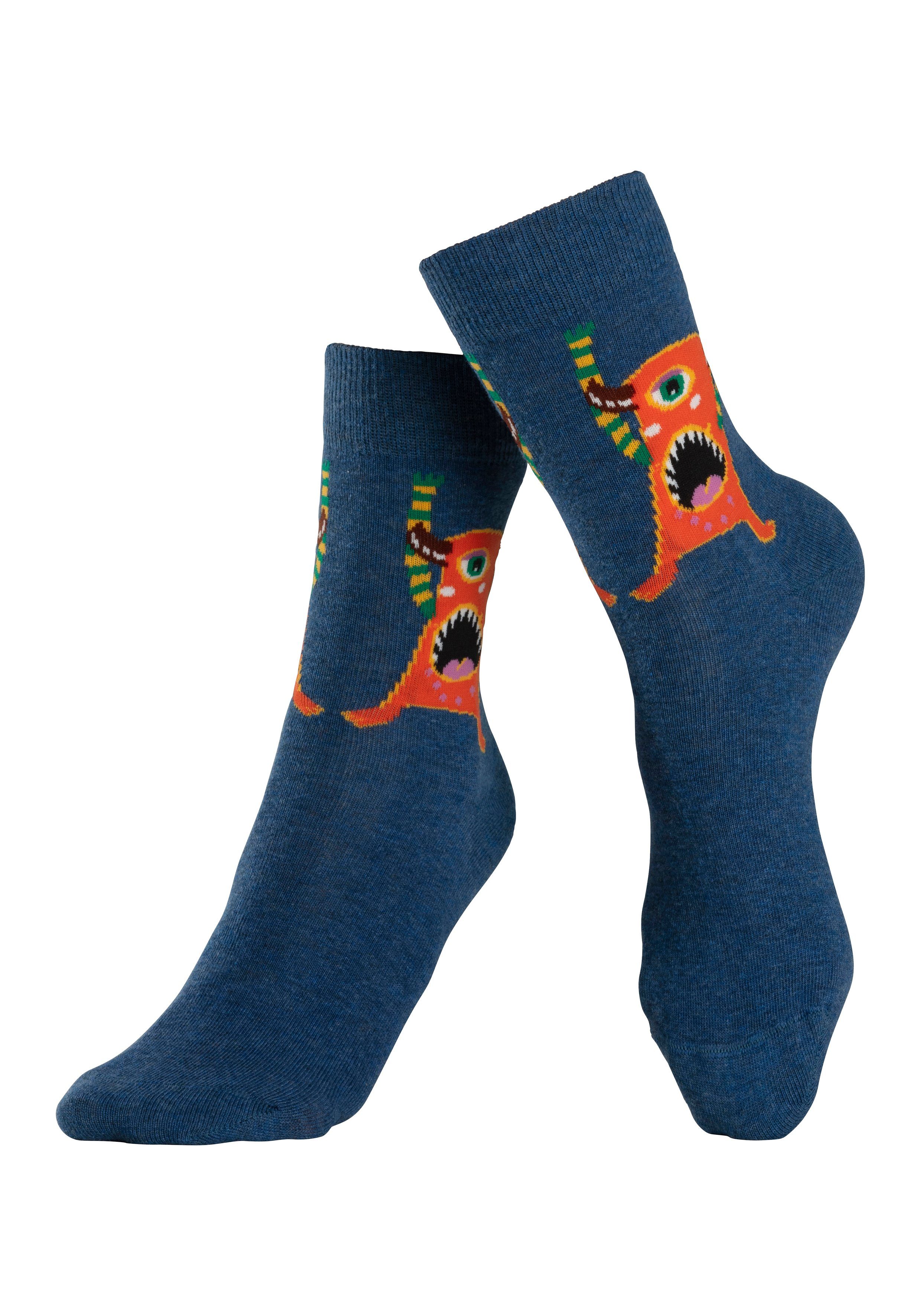 mit lustigen Monstermotiven H.I.S Freizeitsocken (5-Paar)