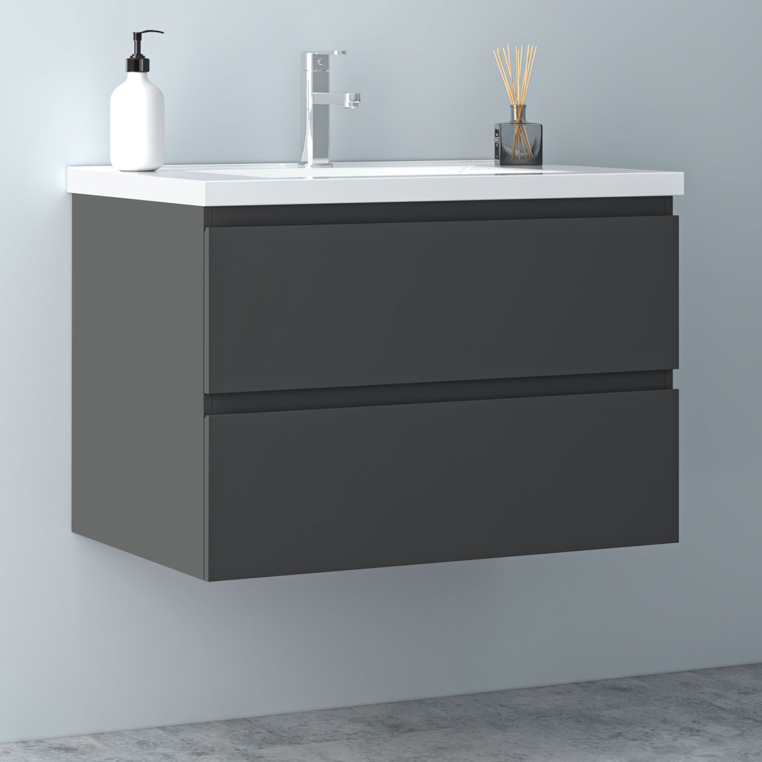 Aica Sanitär Waschtisch Badezimmerschrank Unterschrank mit Waschbecken Badm günstig online kaufen