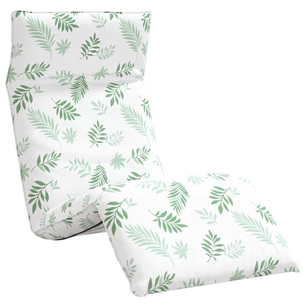 vidaXL Gartenliege Sonnenliege Klappbar Blattmuster 175x54x8,5 cm Oxford-Gewebe, 1 St.
