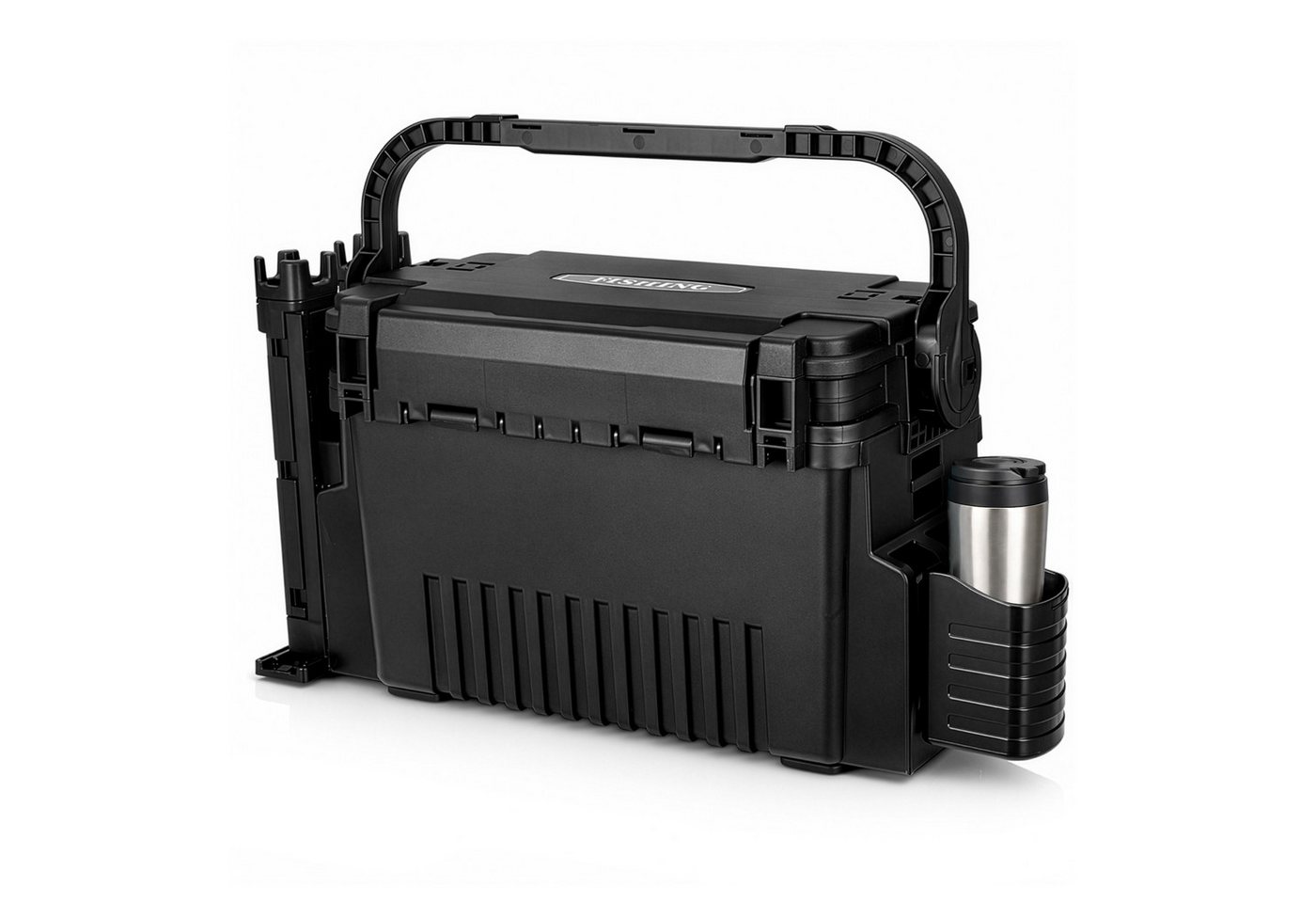 Youyijia Angelkoffer 2-stöckig Groß Angelkoffer Tackle Box mit Rutenhalter & Becherhalter