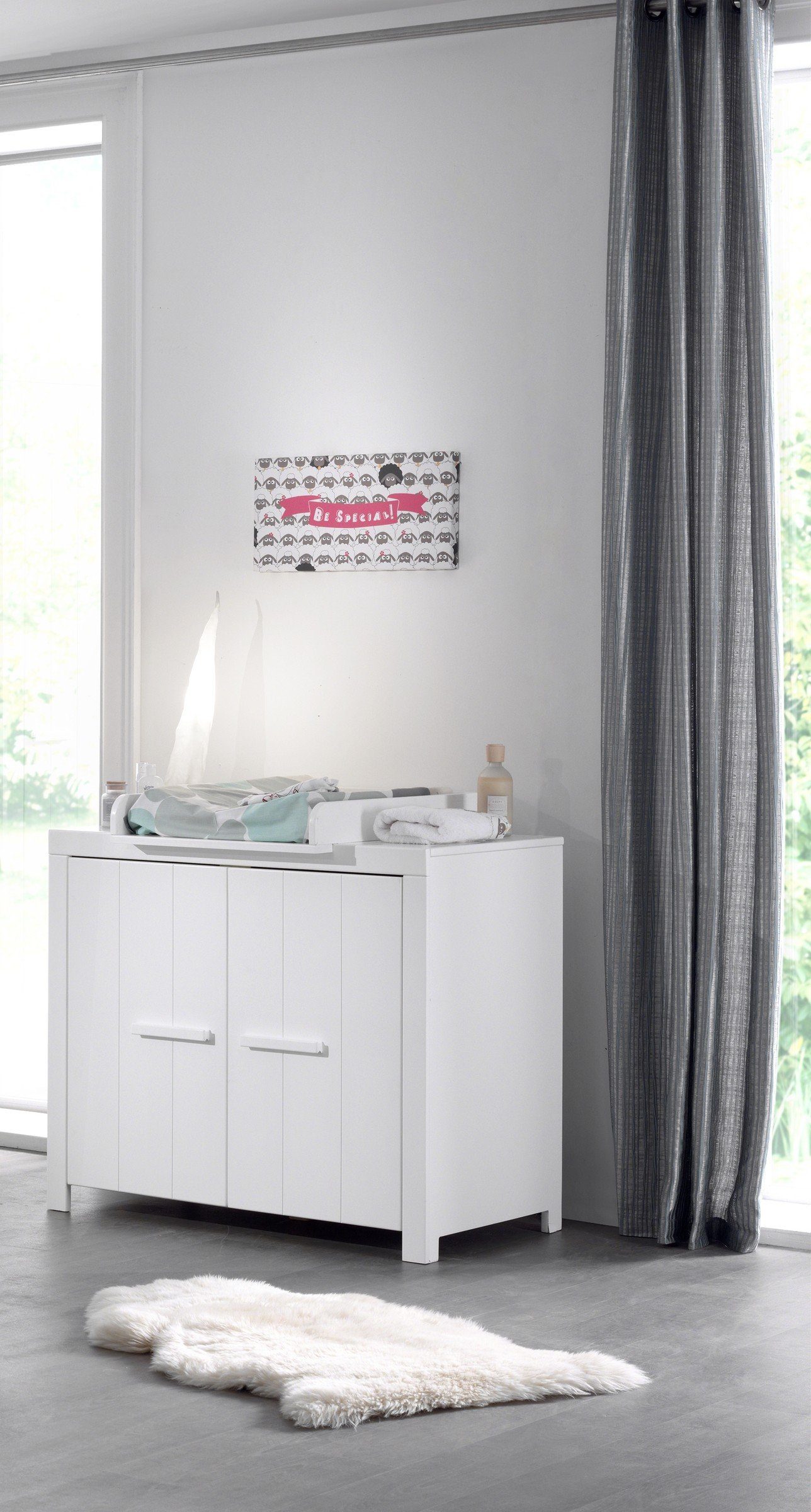 Vipack Wickelaufsatz aus Massiv Kiefer und MDF in Weiß. Abmessungen (BxHxT) 76x10x54 cm