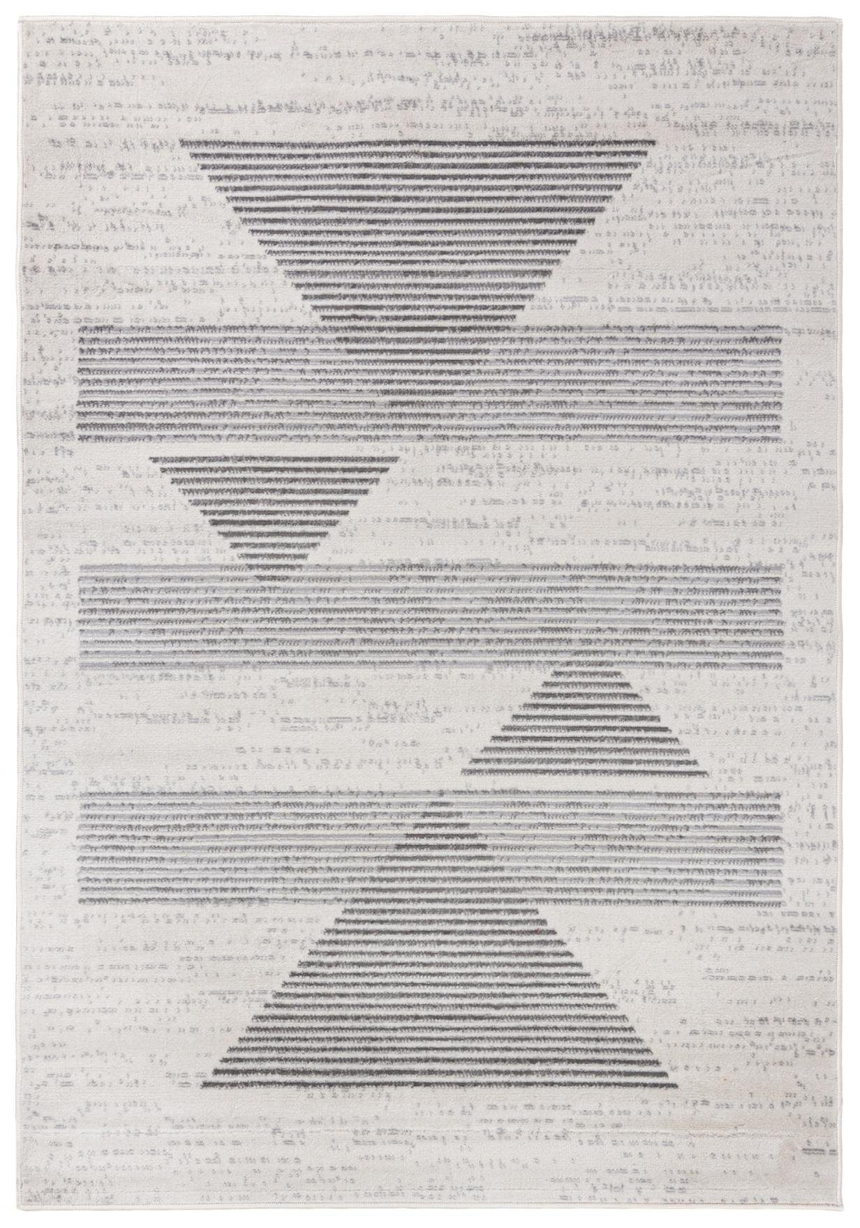 Designteppich Modern Teppich Geometrisch Creme Grau - Weich, Pflegeleich
