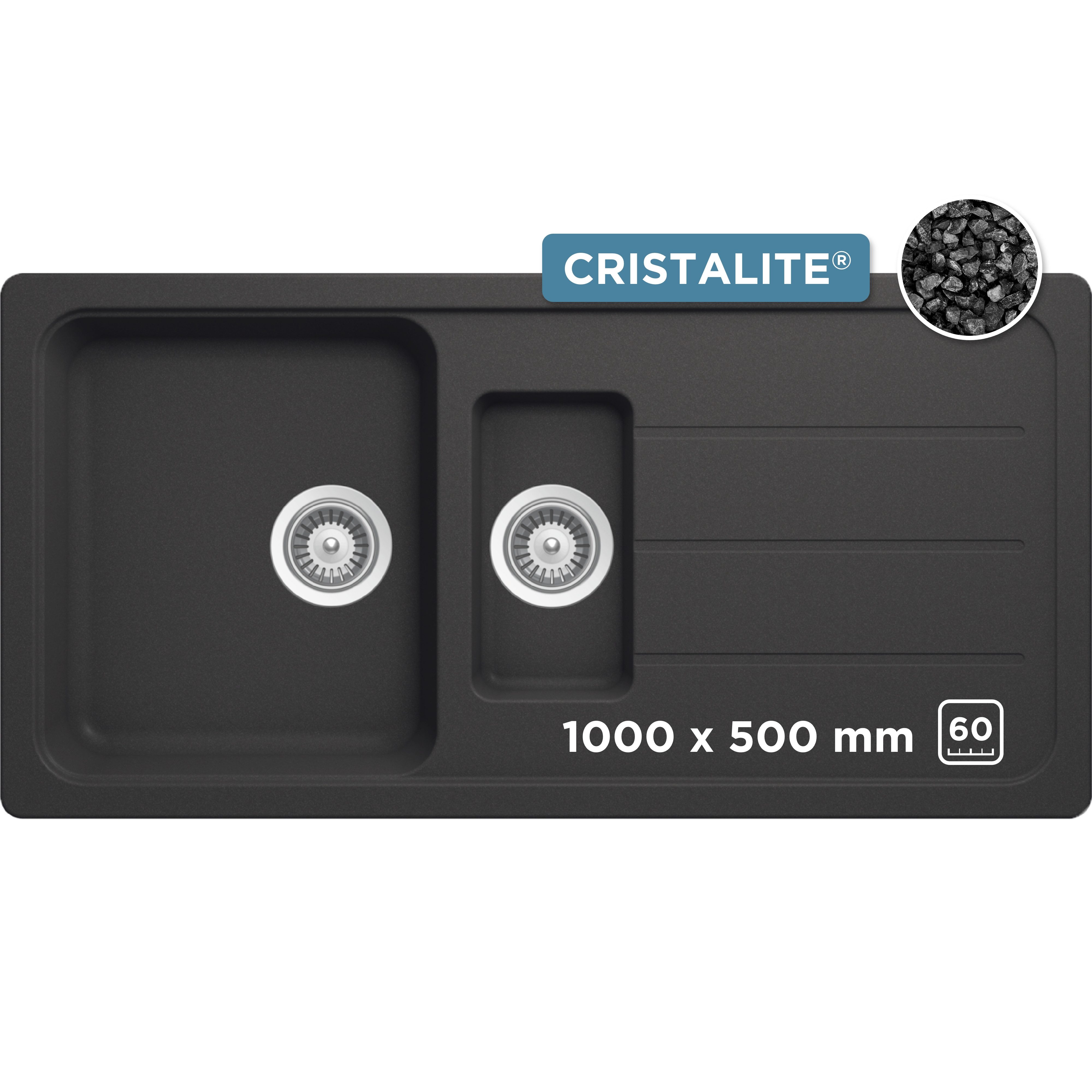 Schock Granitspüle COMO D-150L, eckig, 100/50 cm, inklusive ab- und Überlau günstig online kaufen