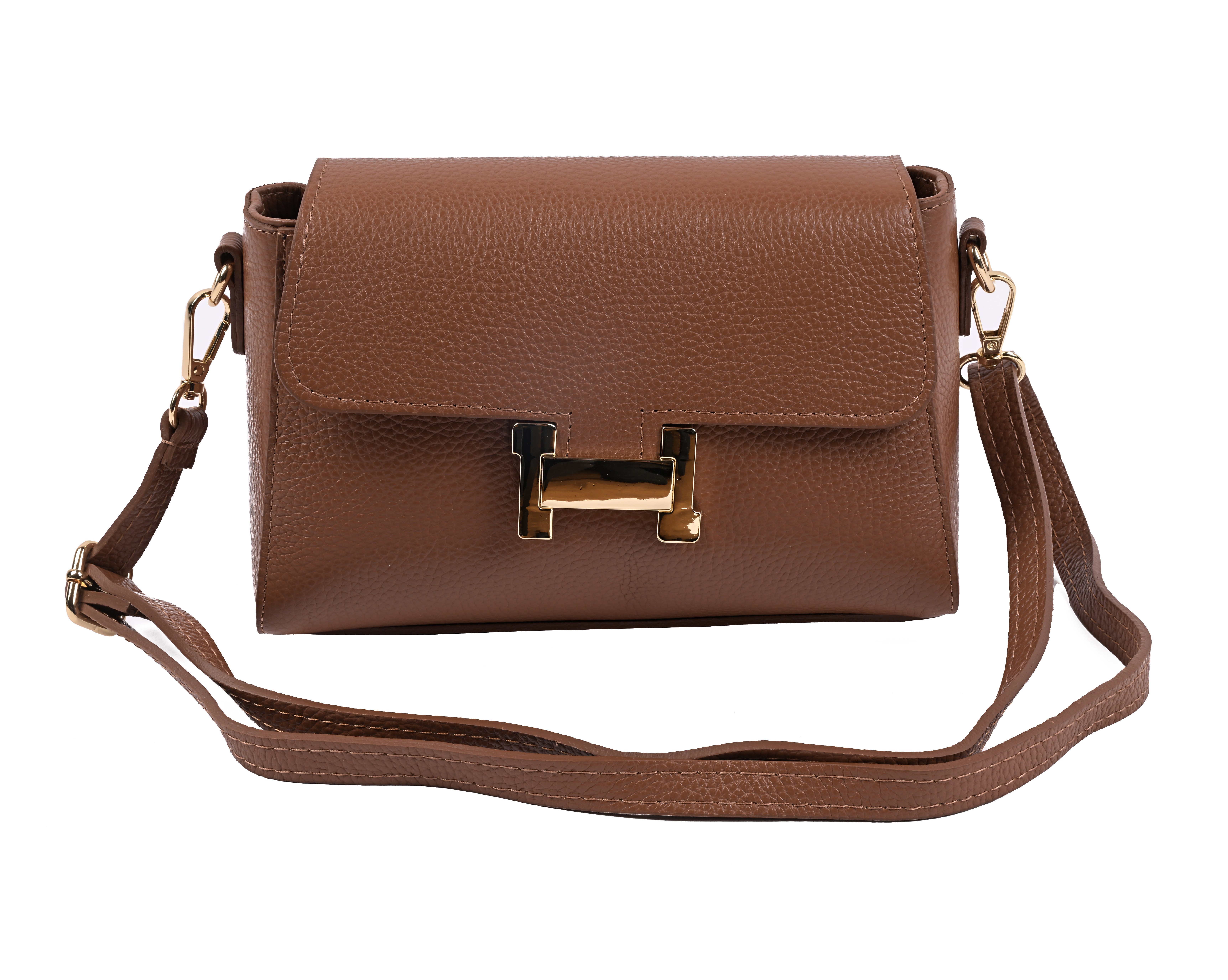 Schultertasche Umhängetasche „Heather“ aus echtem Dollarnappaleder – Made in Italy