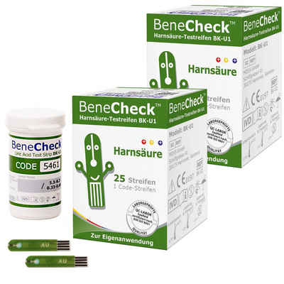 BeneCheck Harnsäure-Teststreifen BK-U1 50 Stück, Gicht Behandlung 50-St.