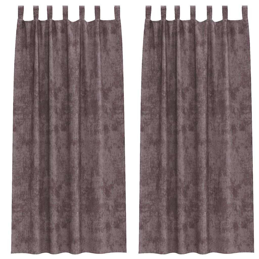 vidaXL Vorhang Samtvorhänge 2 Stk. Braun 225 x 140 cm Samt (2 St), Samt