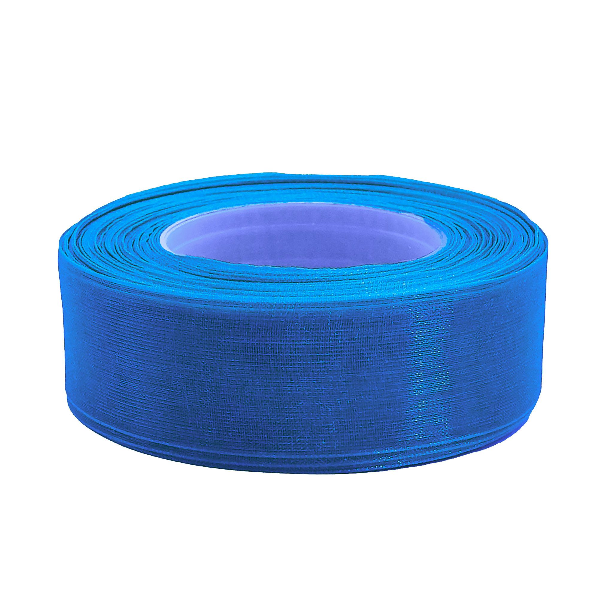 maDDma Organzaband 27m Chiffonband 25mm Polyester Schleifenband Dekoration Geschenkband, königsblau