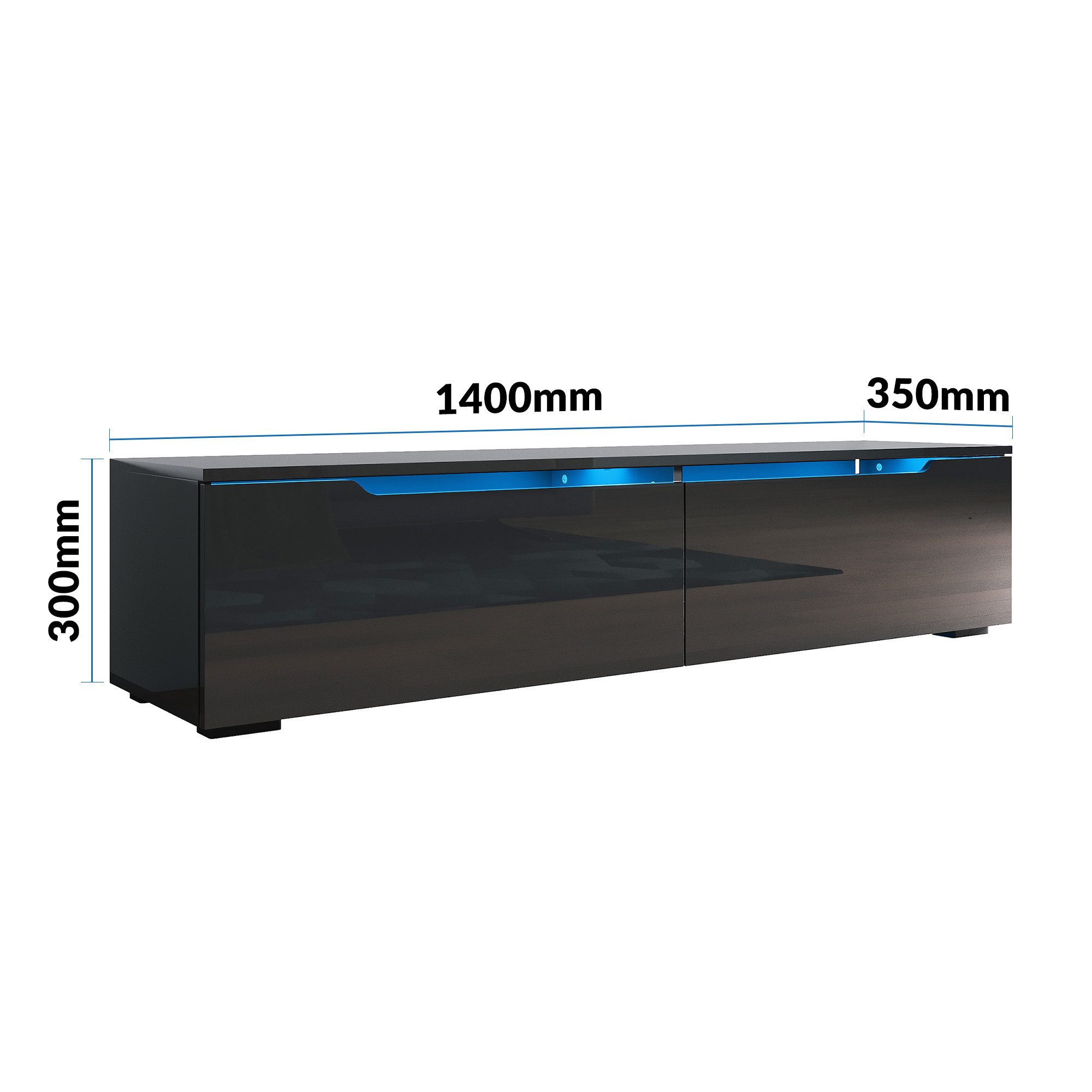 SONNI TV-Schrank Lowboard TV Schrank weiß/schwarz günstig online kaufen